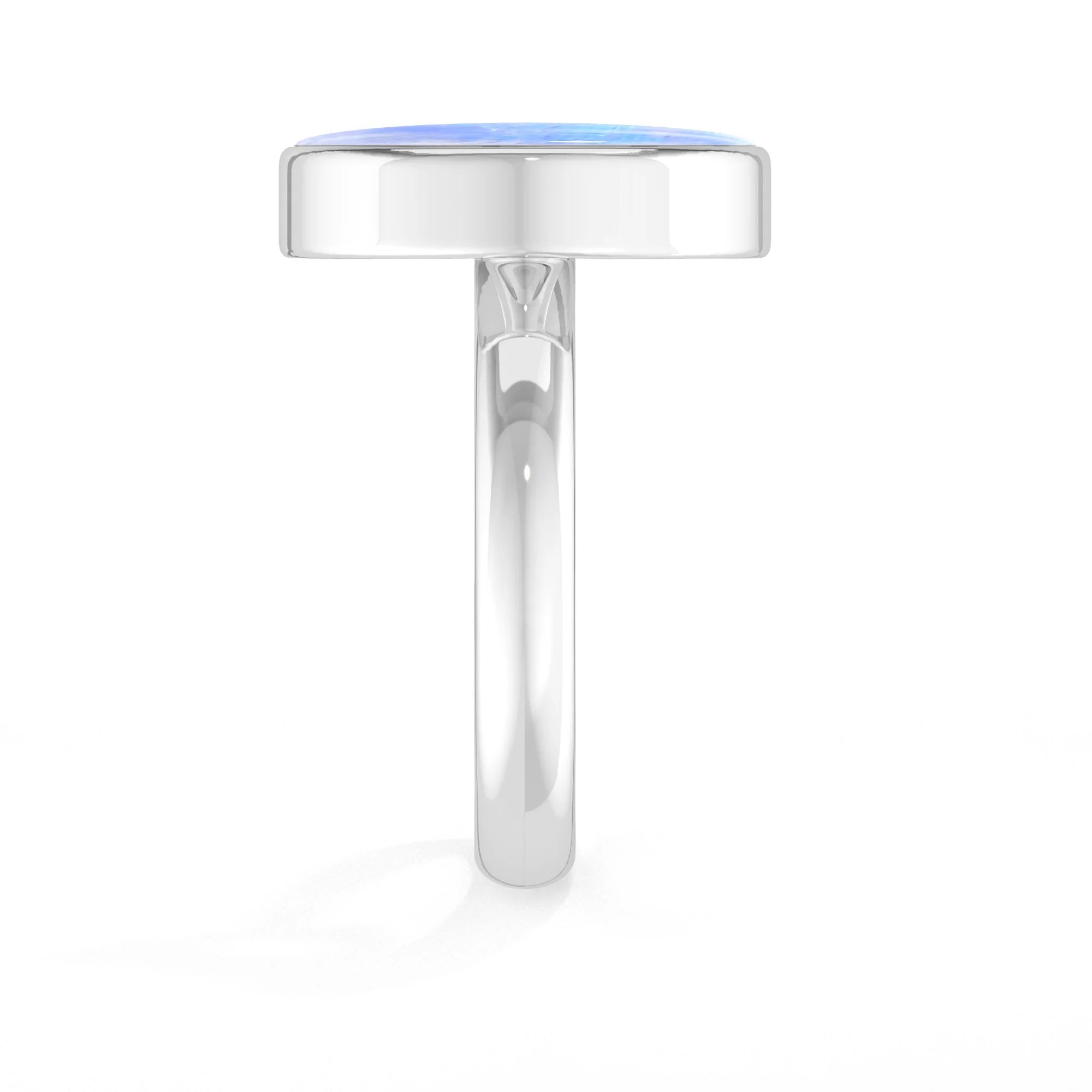 purple-moonstone bezel-set ring