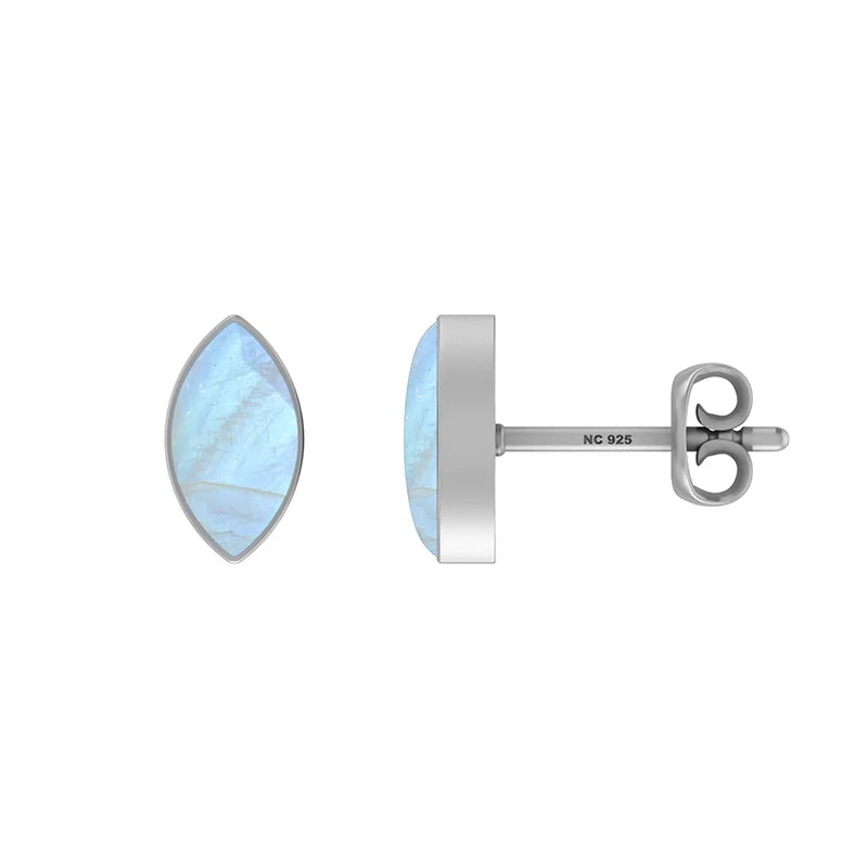 rainbow moonstone cab pear earrings