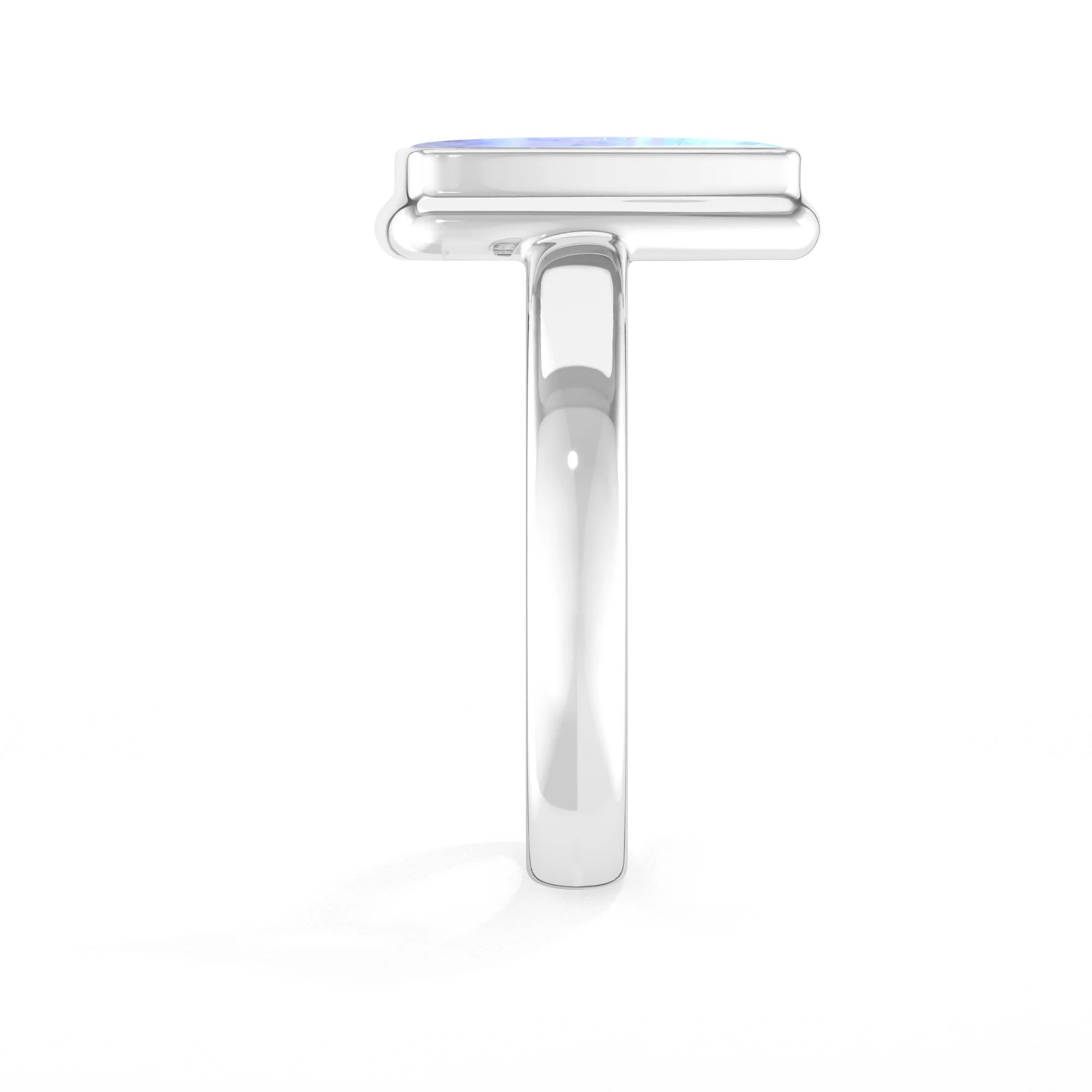 purple-moonstone bezel-set ring