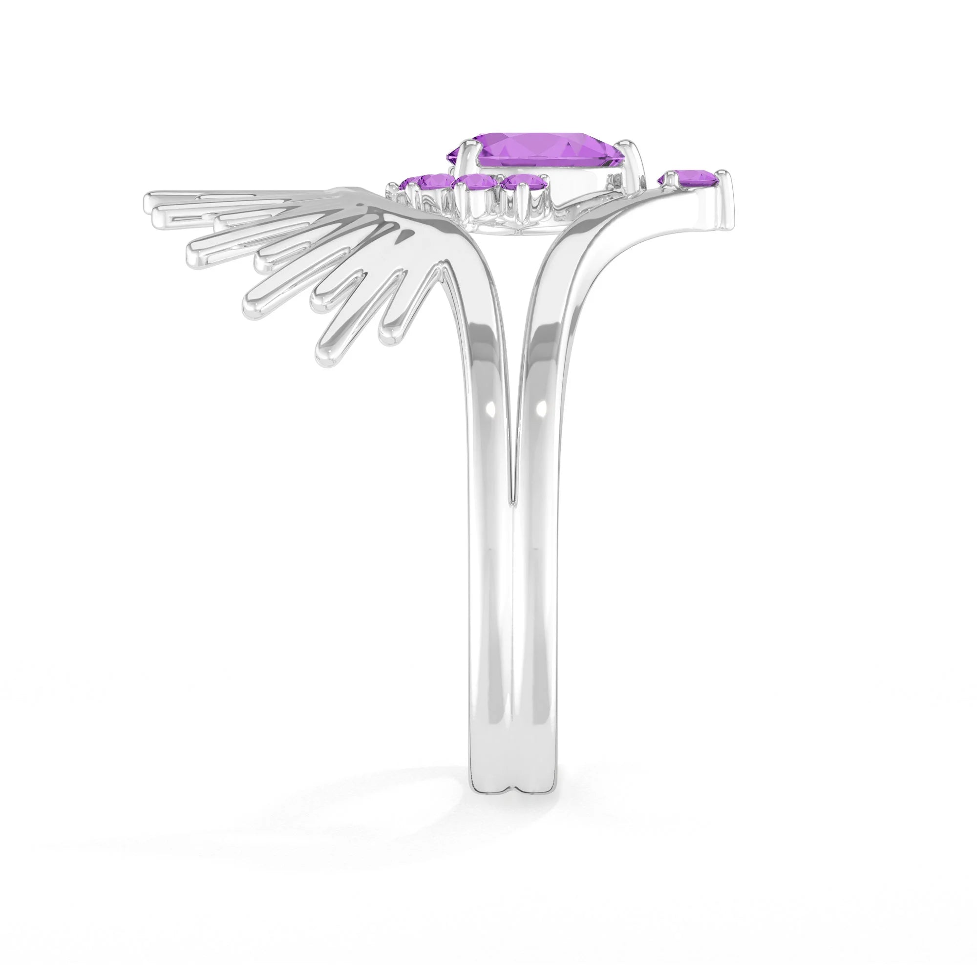 amethyst prong-set ring