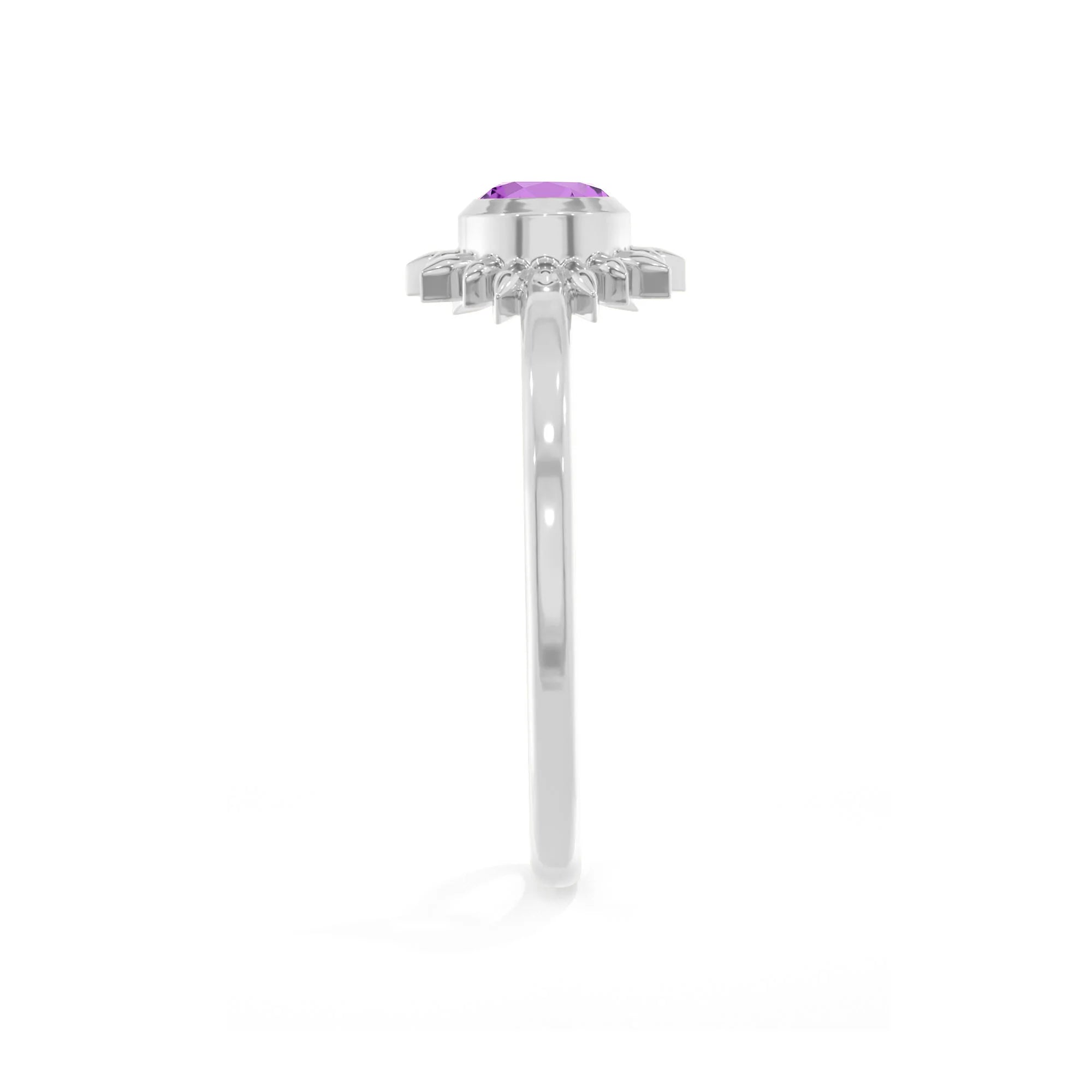 amethyst stackable bezel-set ring