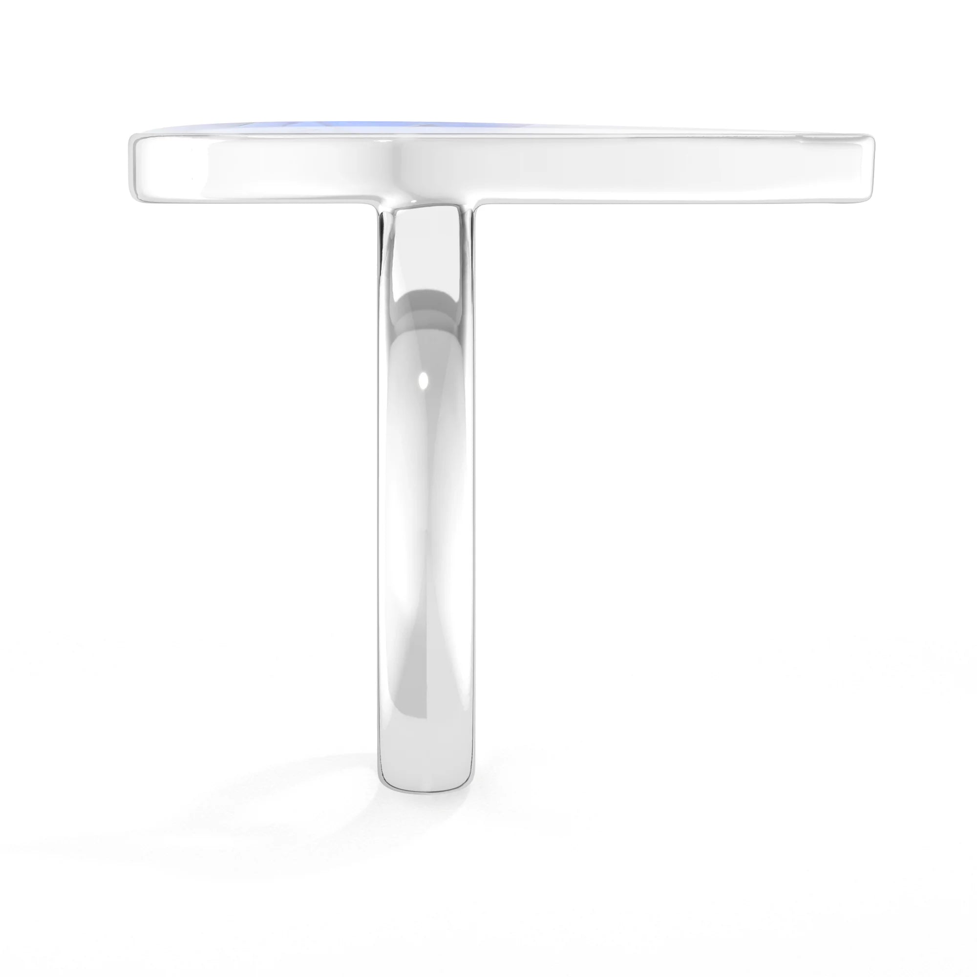 rainbow-moonstone bezel-set ring