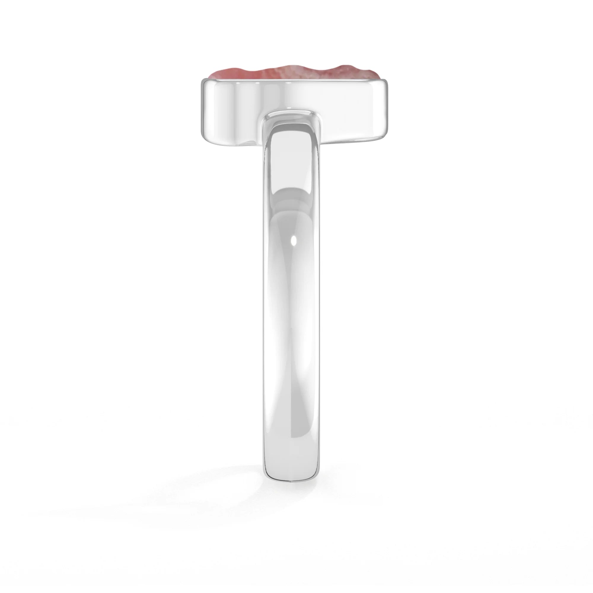 rhodochrosite bezel-set ring