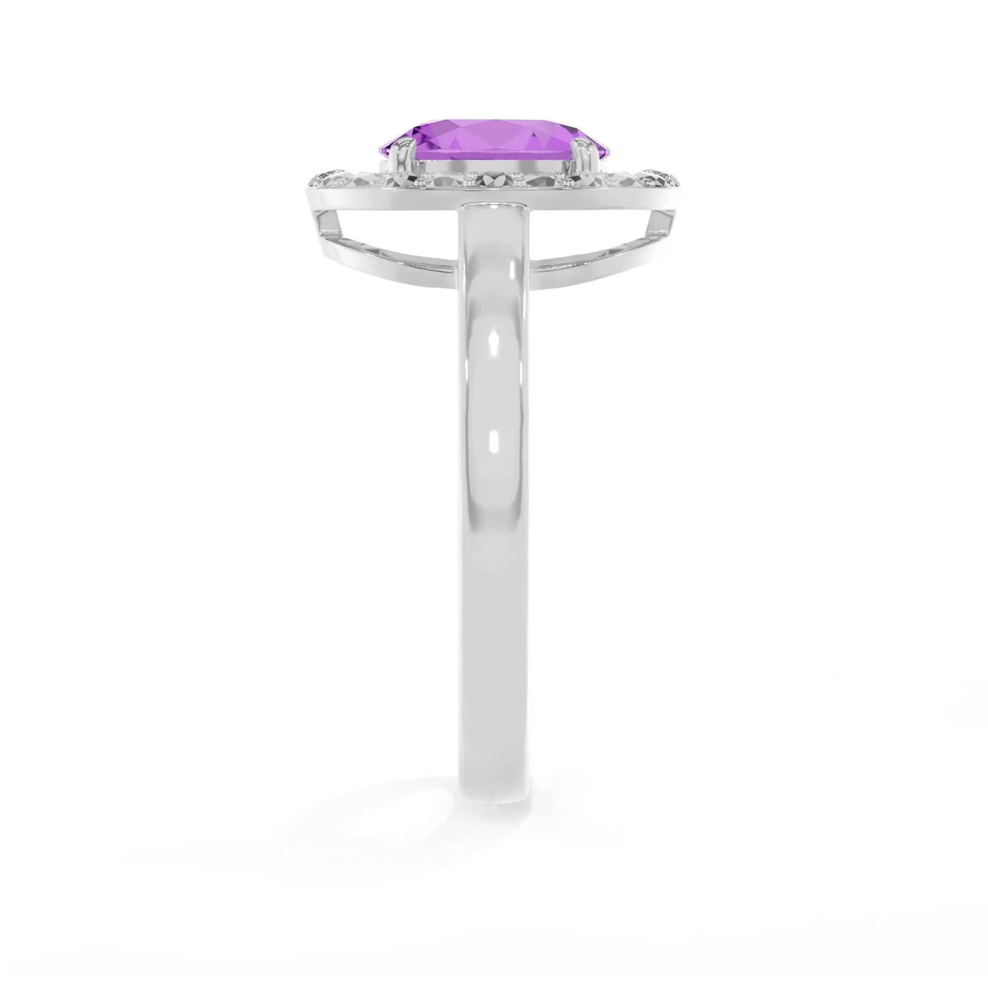 amethyst stackable prong-set ring