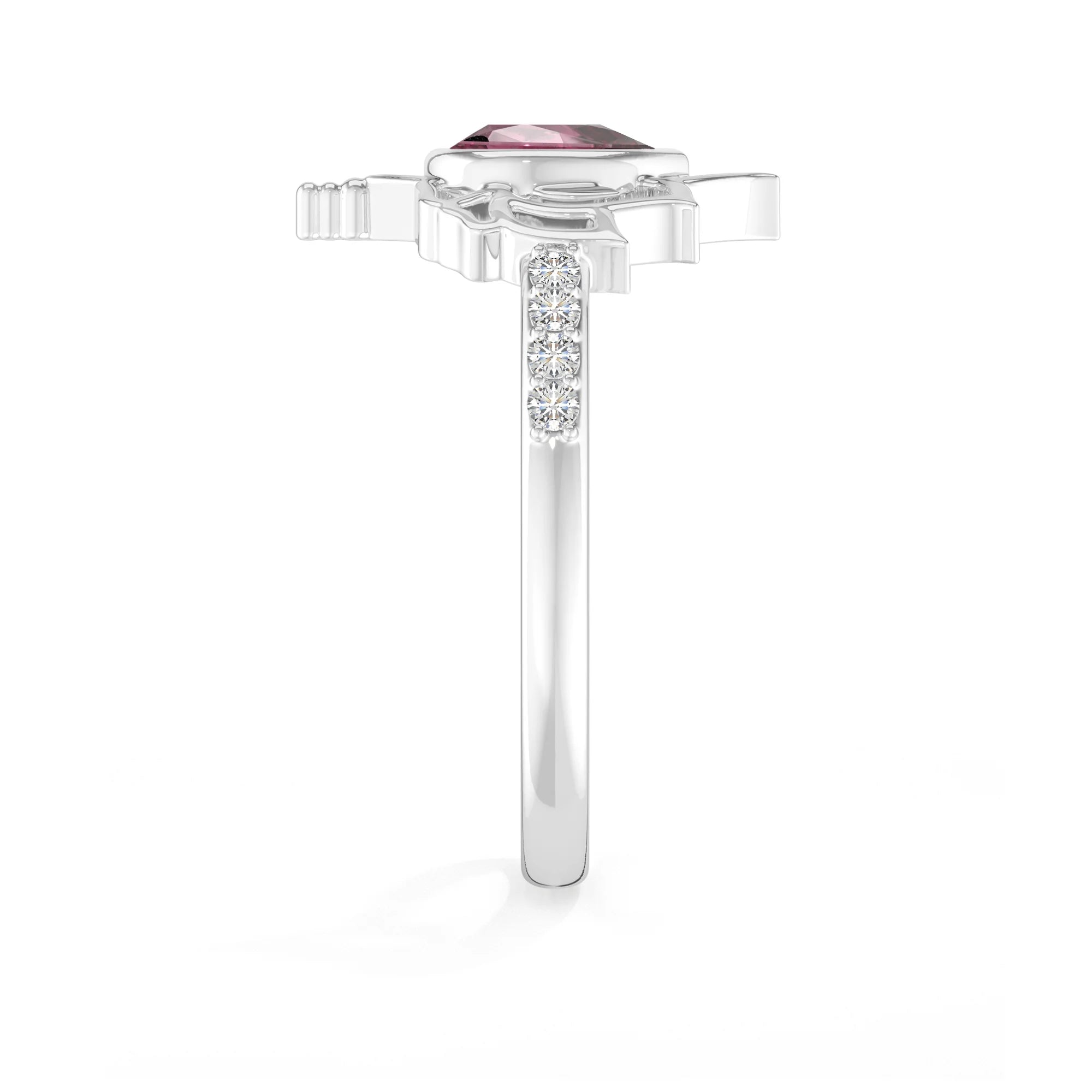 multi tourmaline bezel-set ring