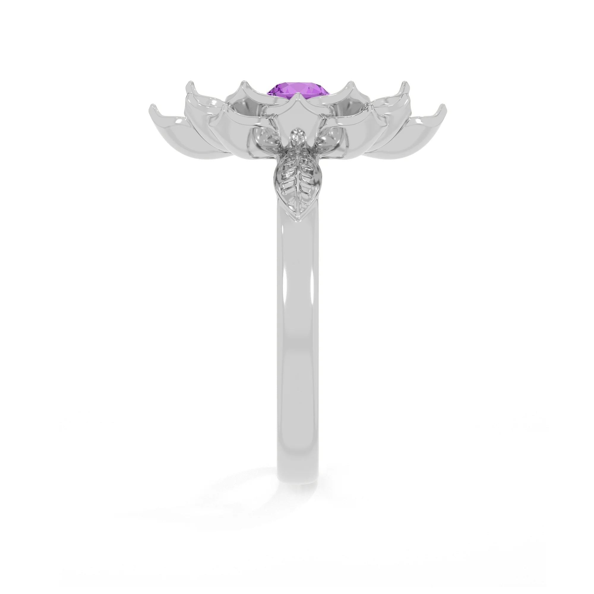 natural amethyst ring for women in sterling silver