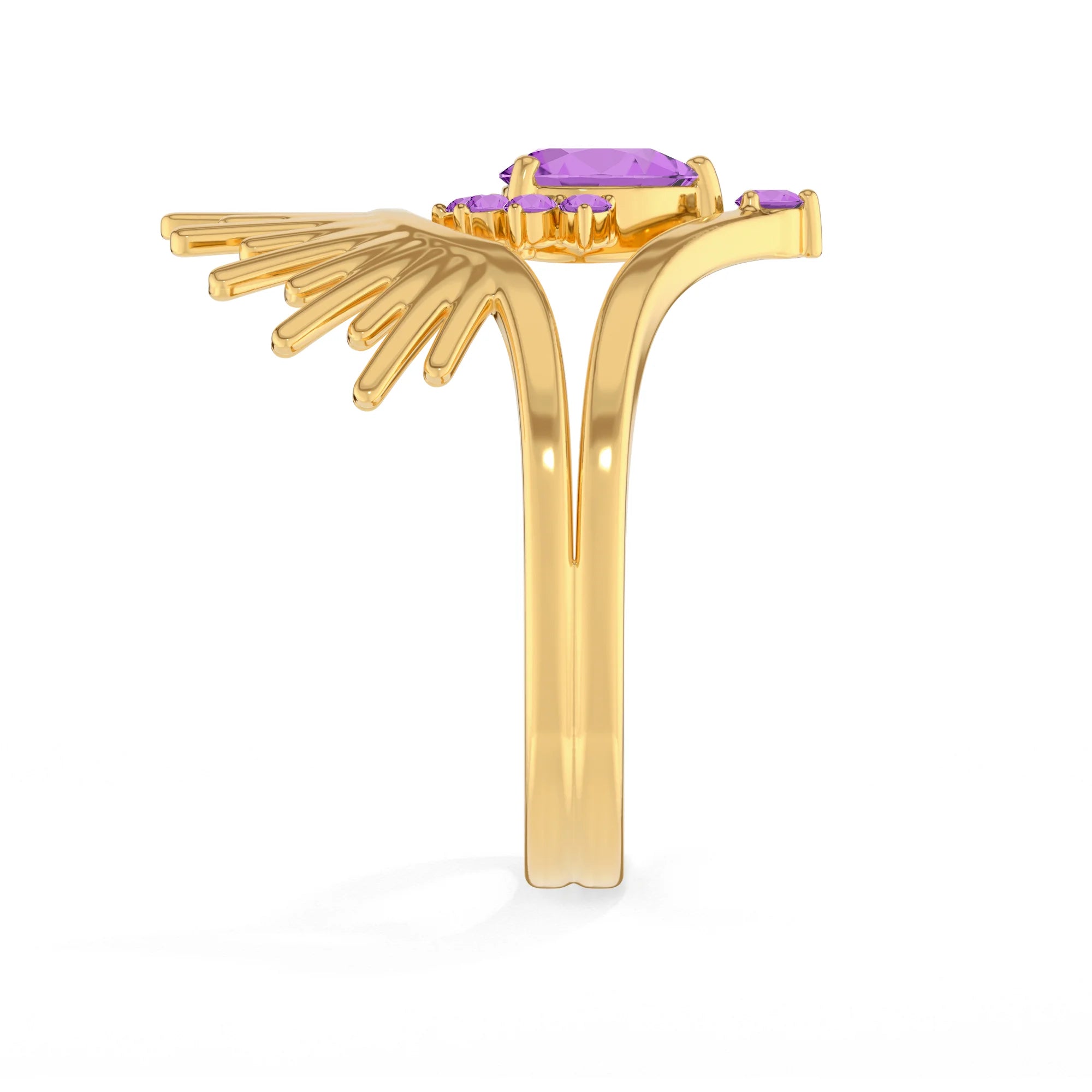 amethyst prong-set ring