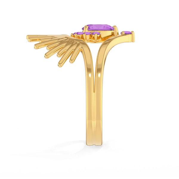 amethyst prong-set ring