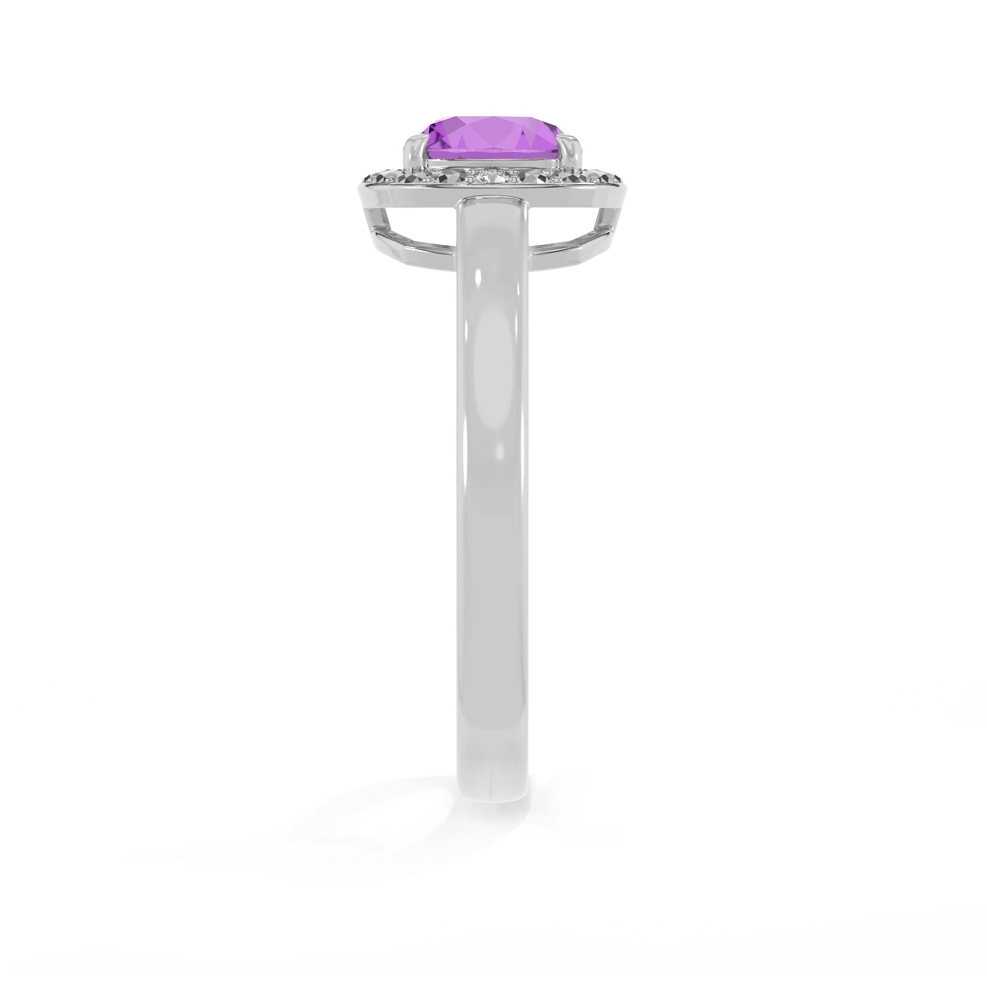 amethyst stackable prong-set ring