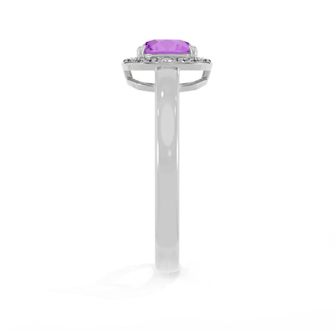 amethyst stackable prong-set ring