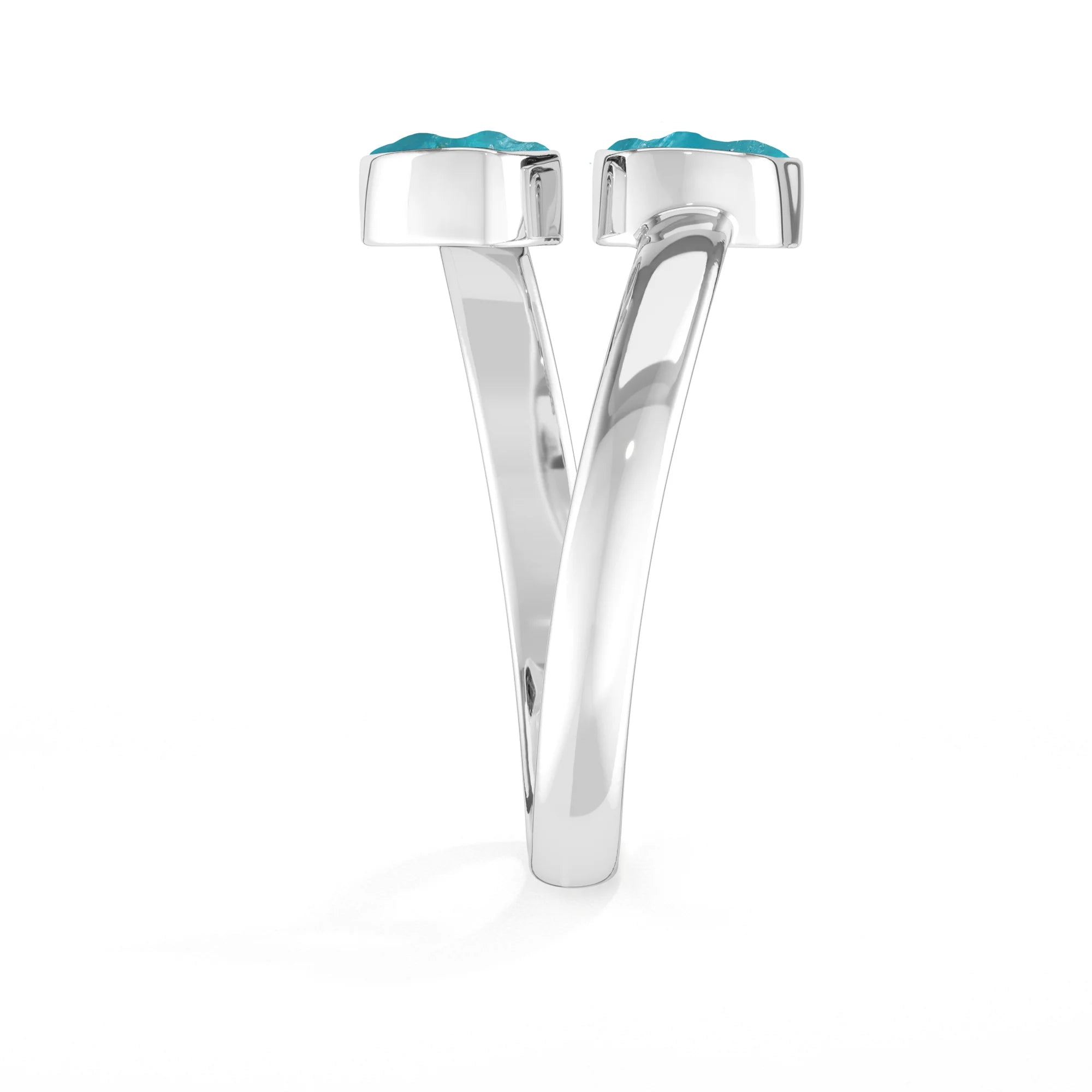 paraiba apatite stackable bezel-set ring