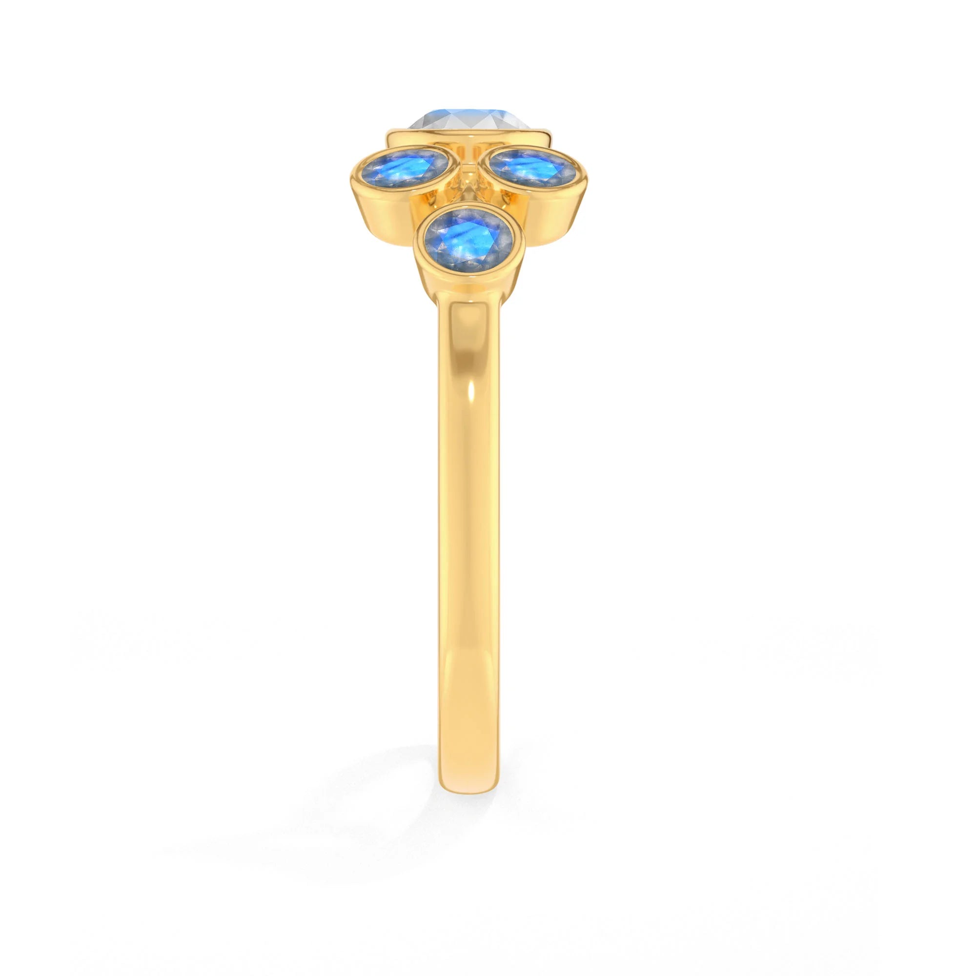 natural rainbow moonstone & labradorite ring