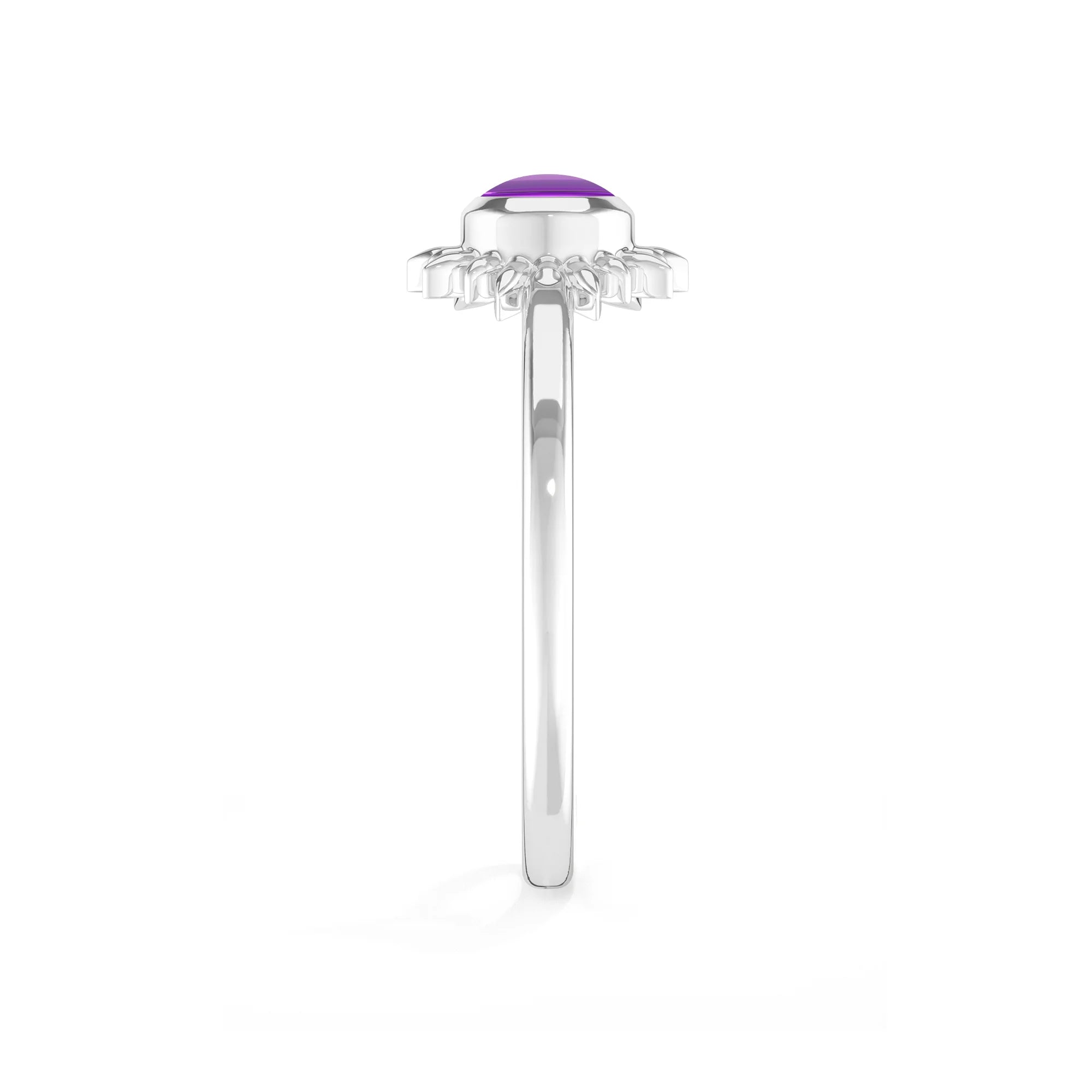 amethyst bezel-set ring