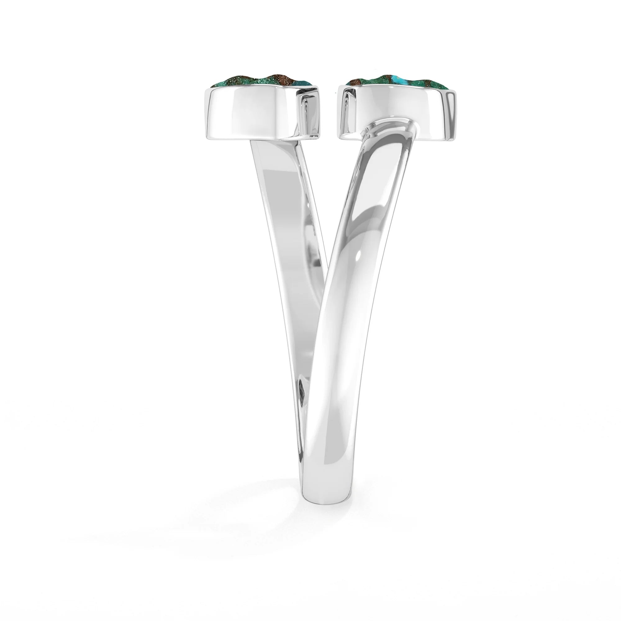 chrysocolla stackable bezel-set ring