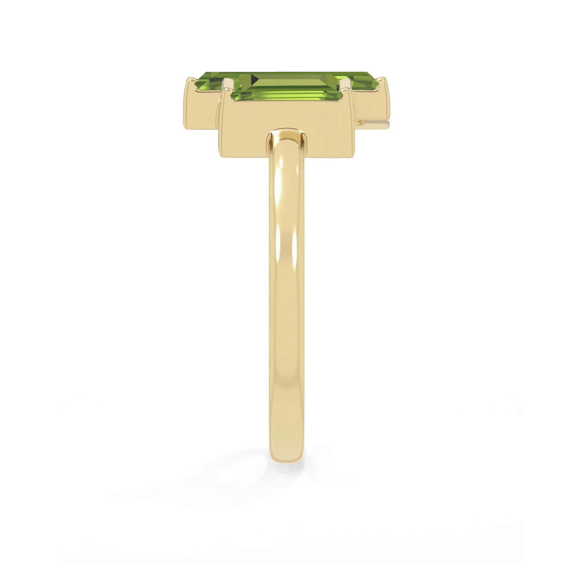 natural peridot ring for women in 18k gold vermeil
