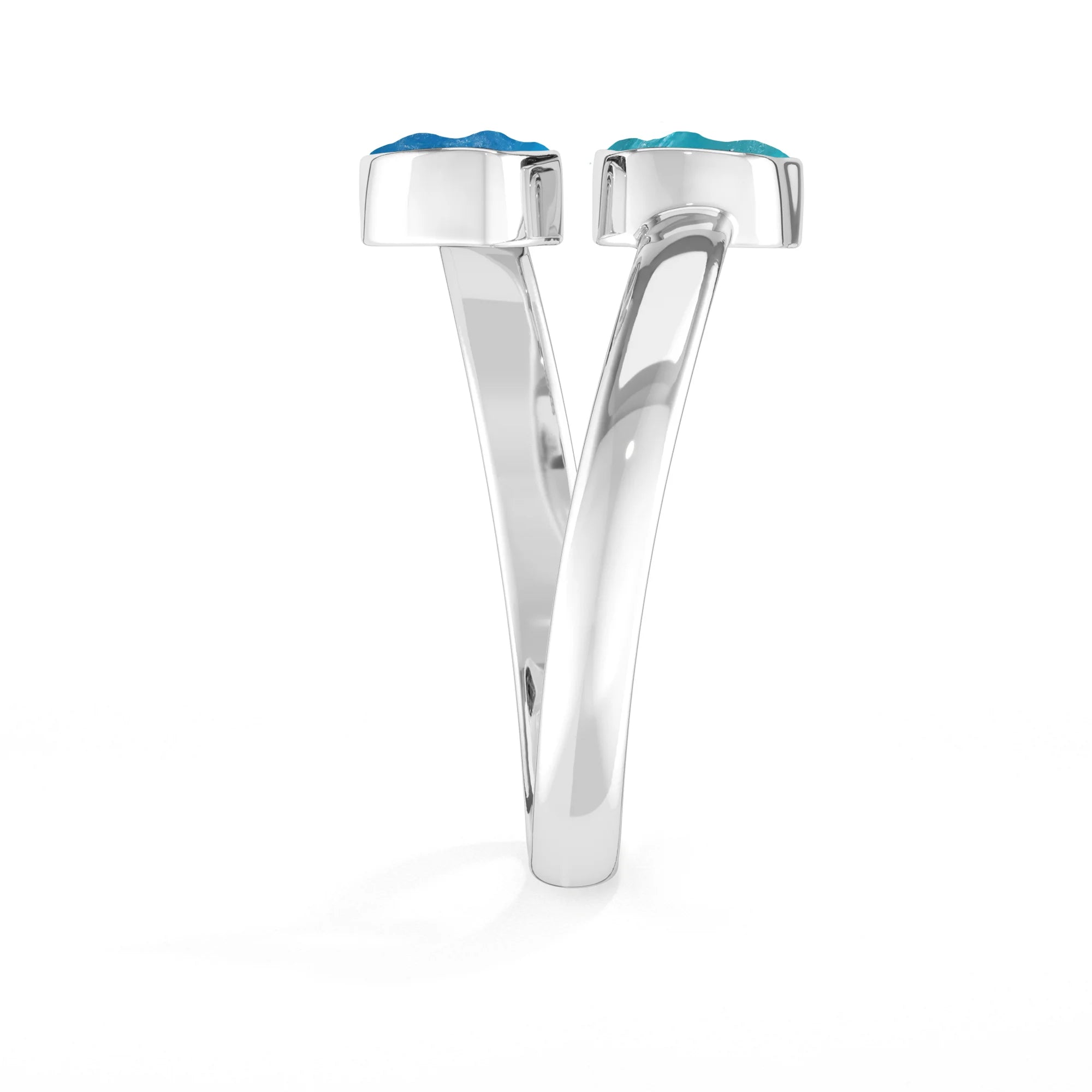 neon apatite-paraiba apatite stackable bezel-set ring