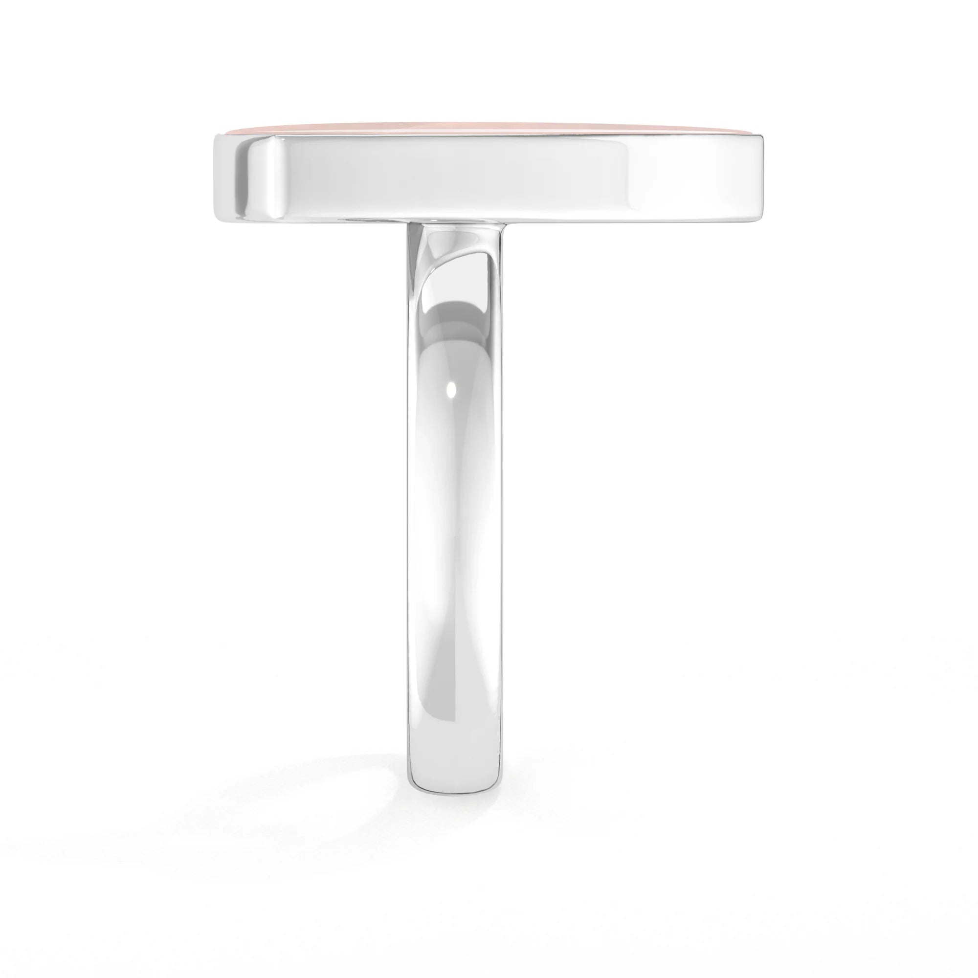 rose-quartz bezel-set ring