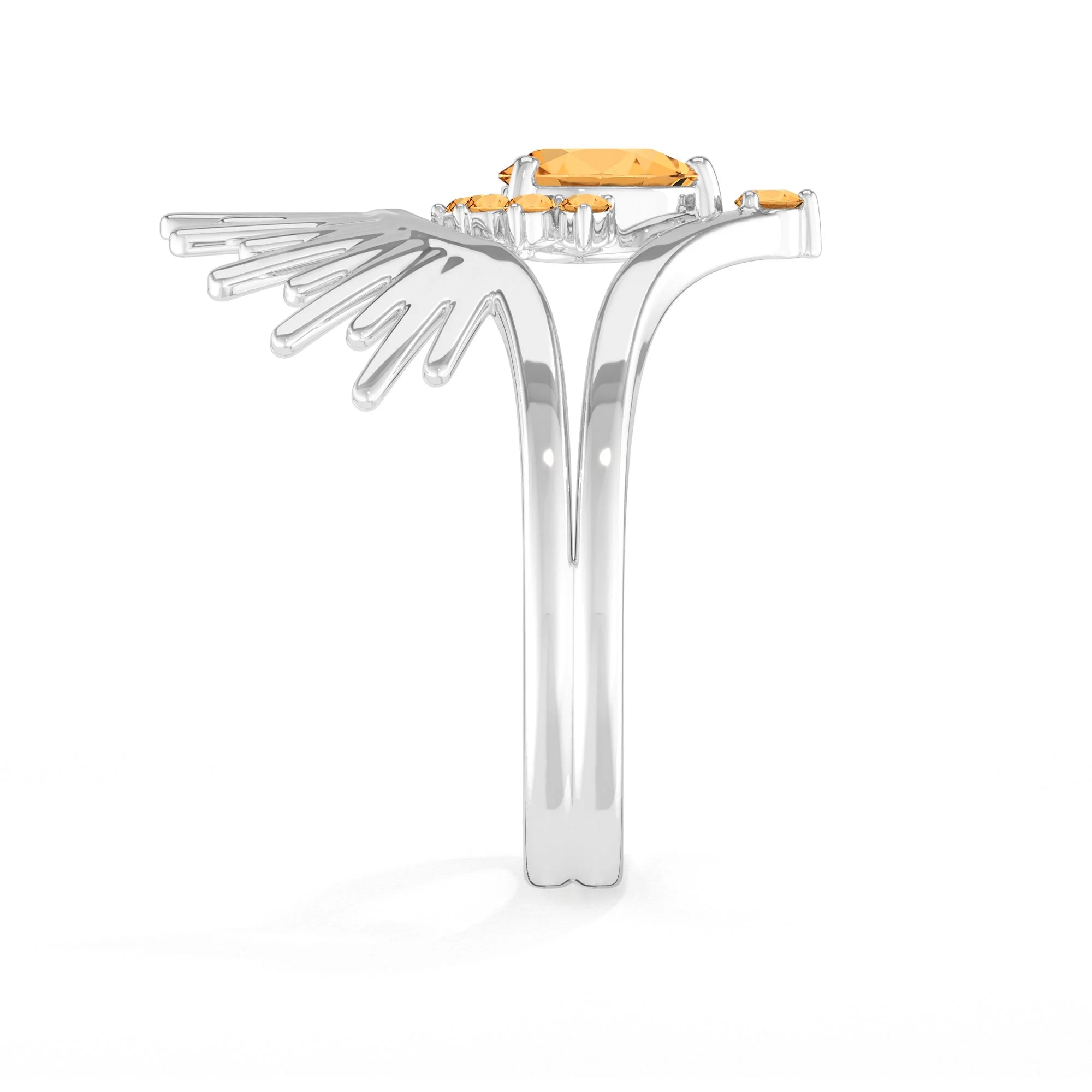 citrine prong-set ring