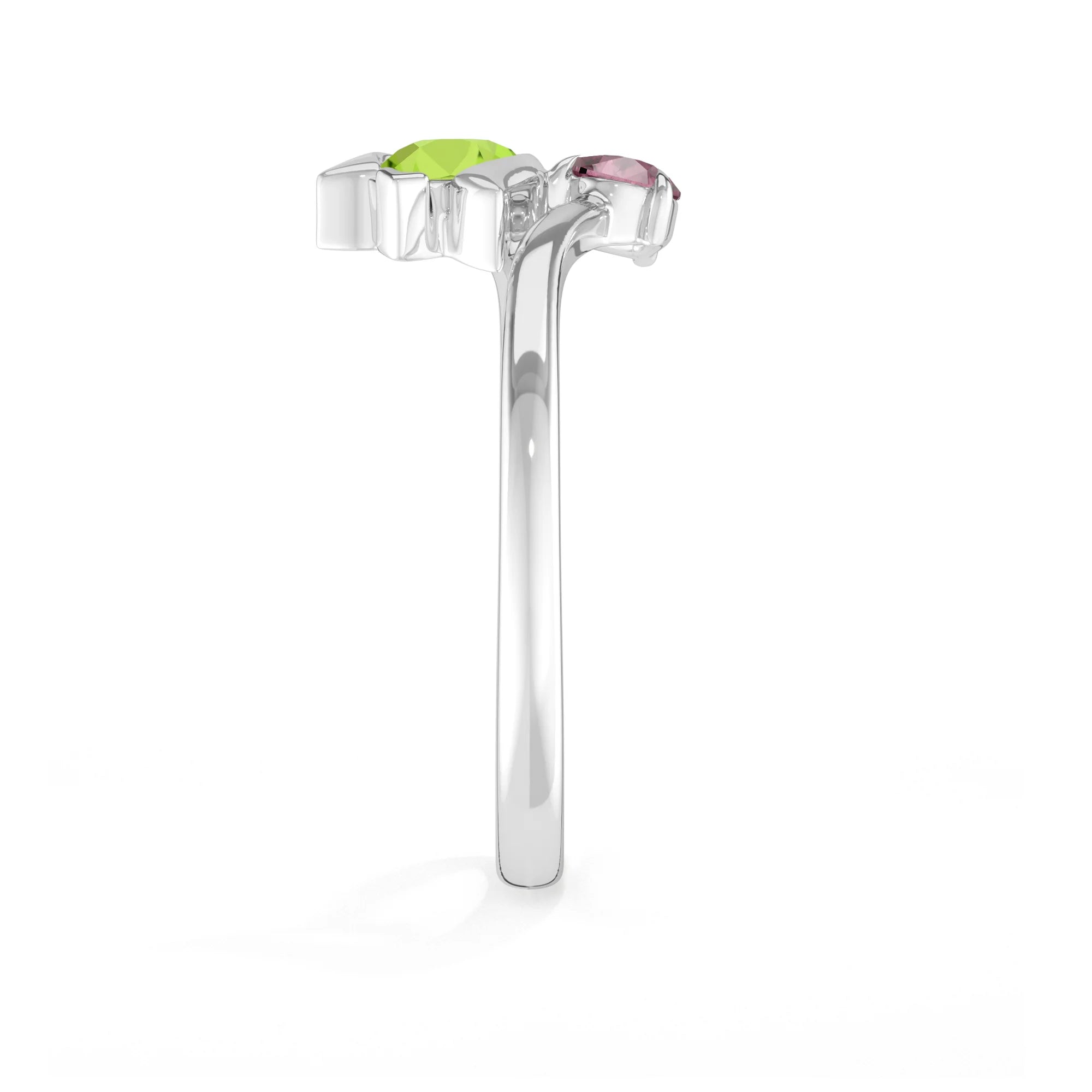 peridot & pink tourmaline ring