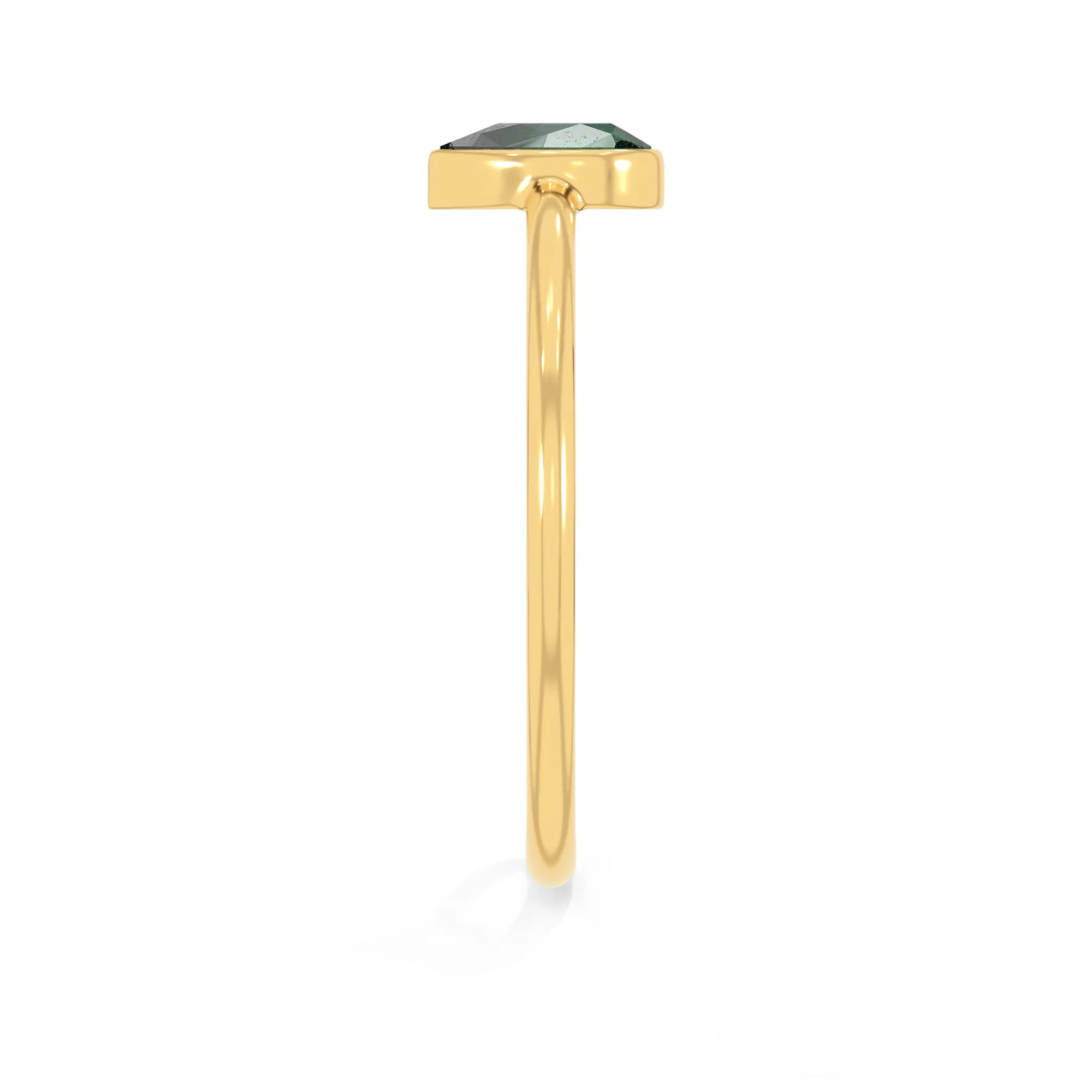 emerald stackable bezel-set ring