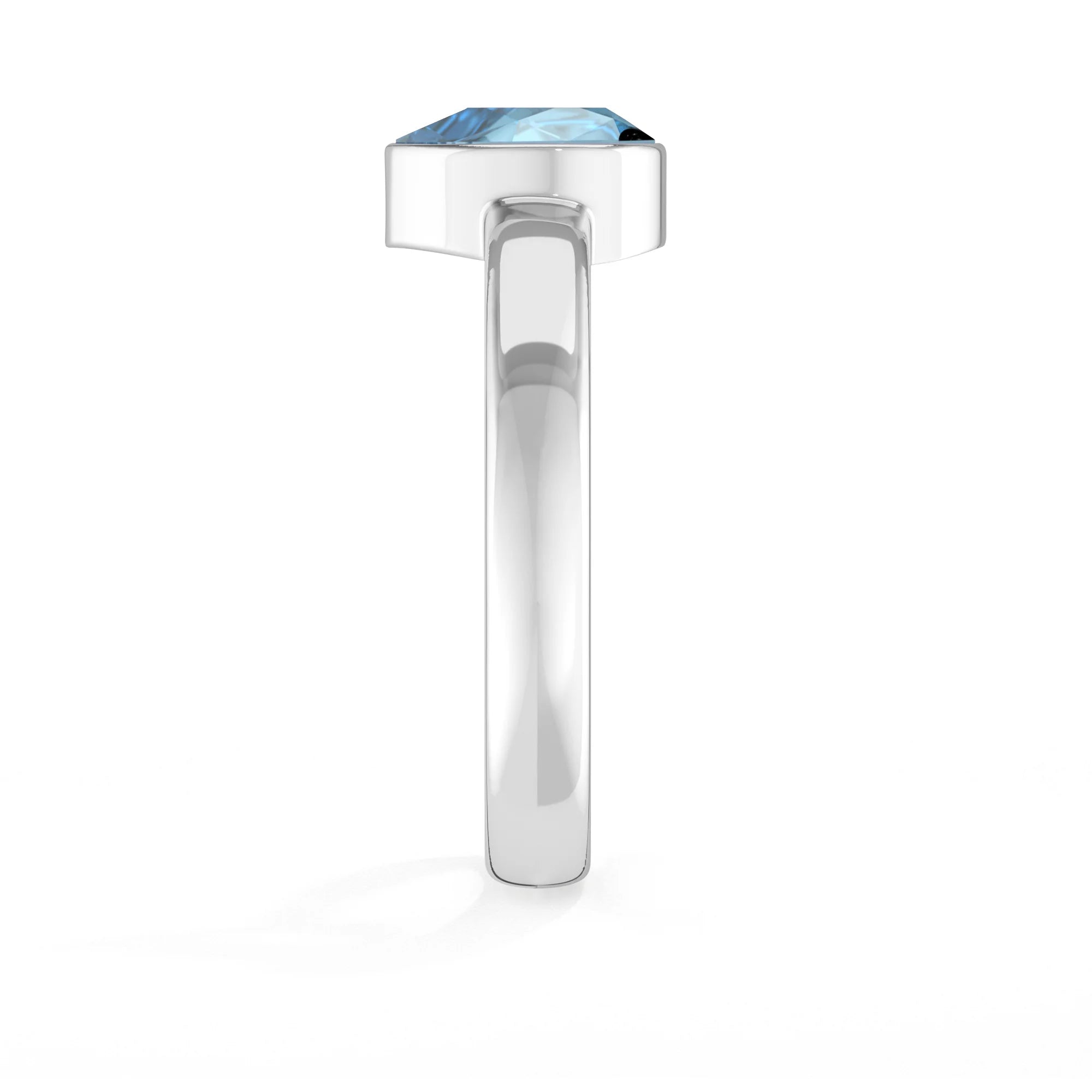 swiss blue topaz bezel-set ring