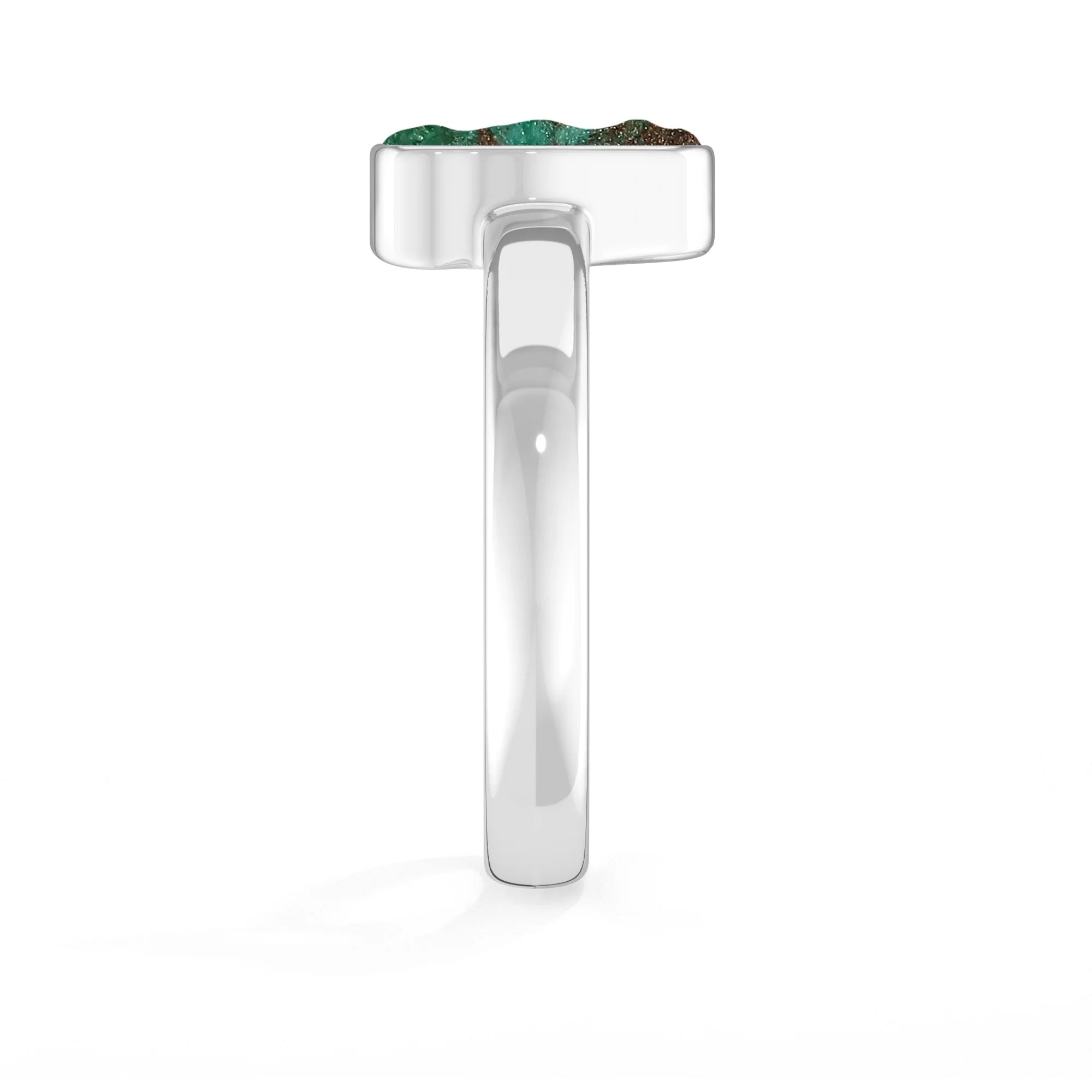 chrysocolla bezel-set ring