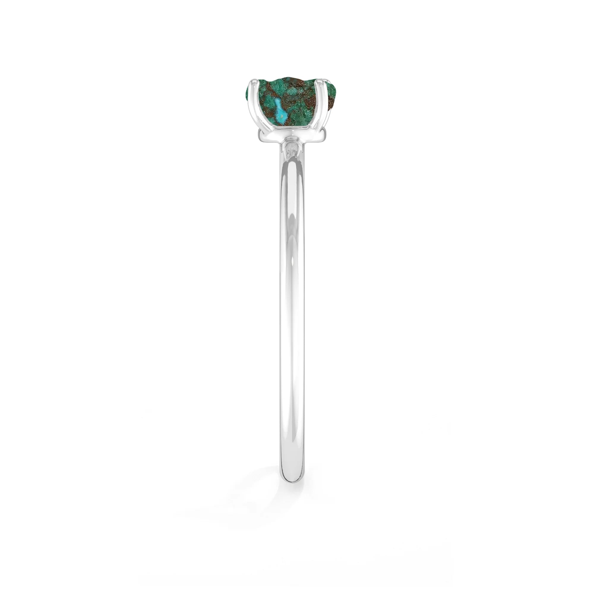 chrysocolla stackable prong-set ring