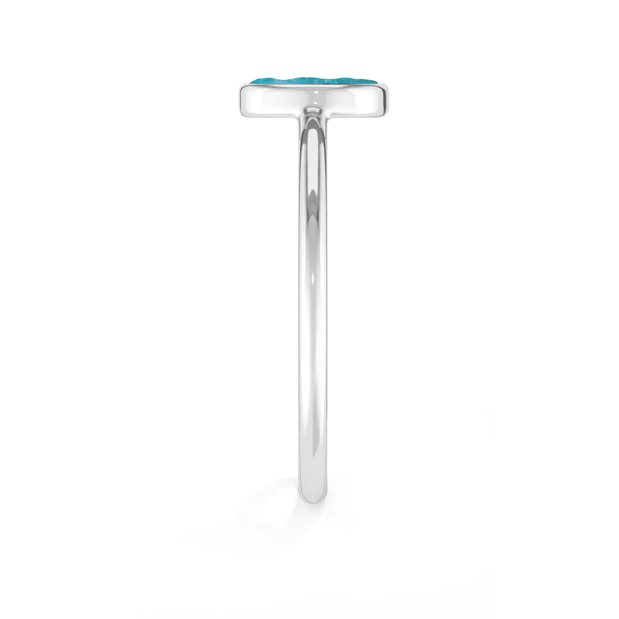 paraiba apatite stackable bezel-set ring