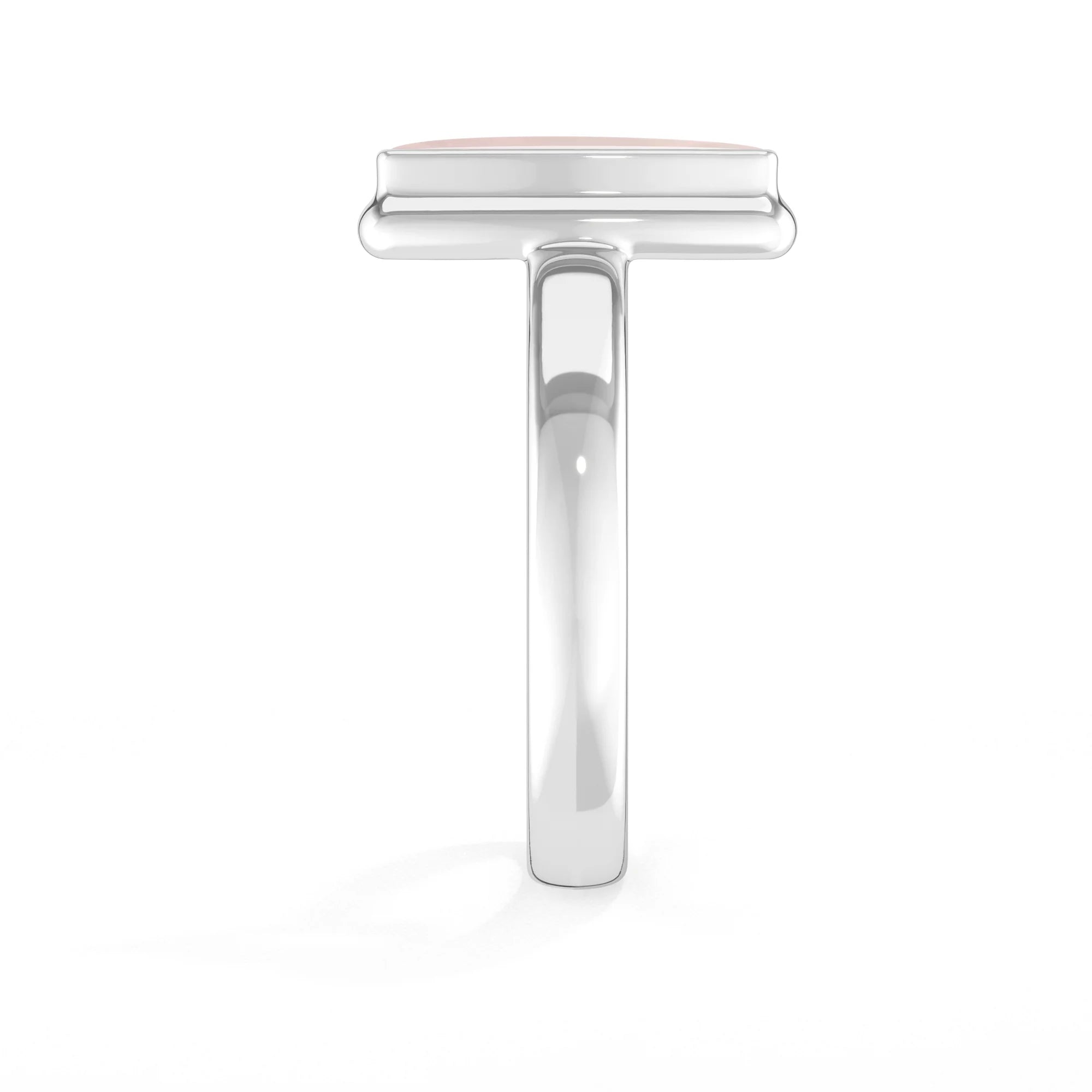 rose-quartz bezel-set ring