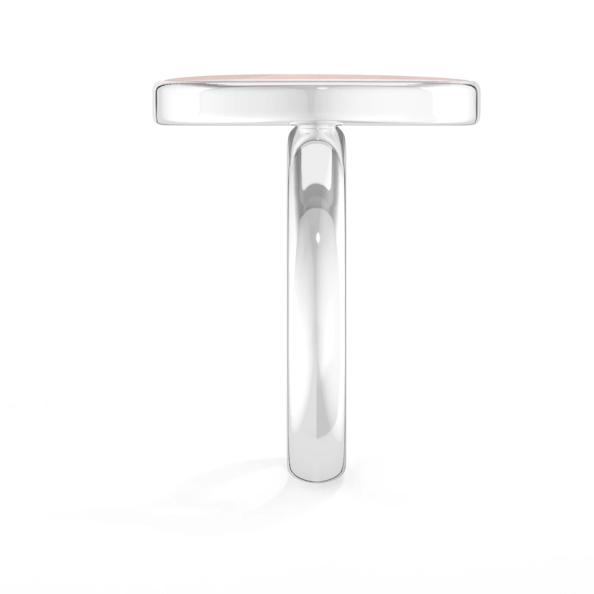 rose-quartz bezel-set ring