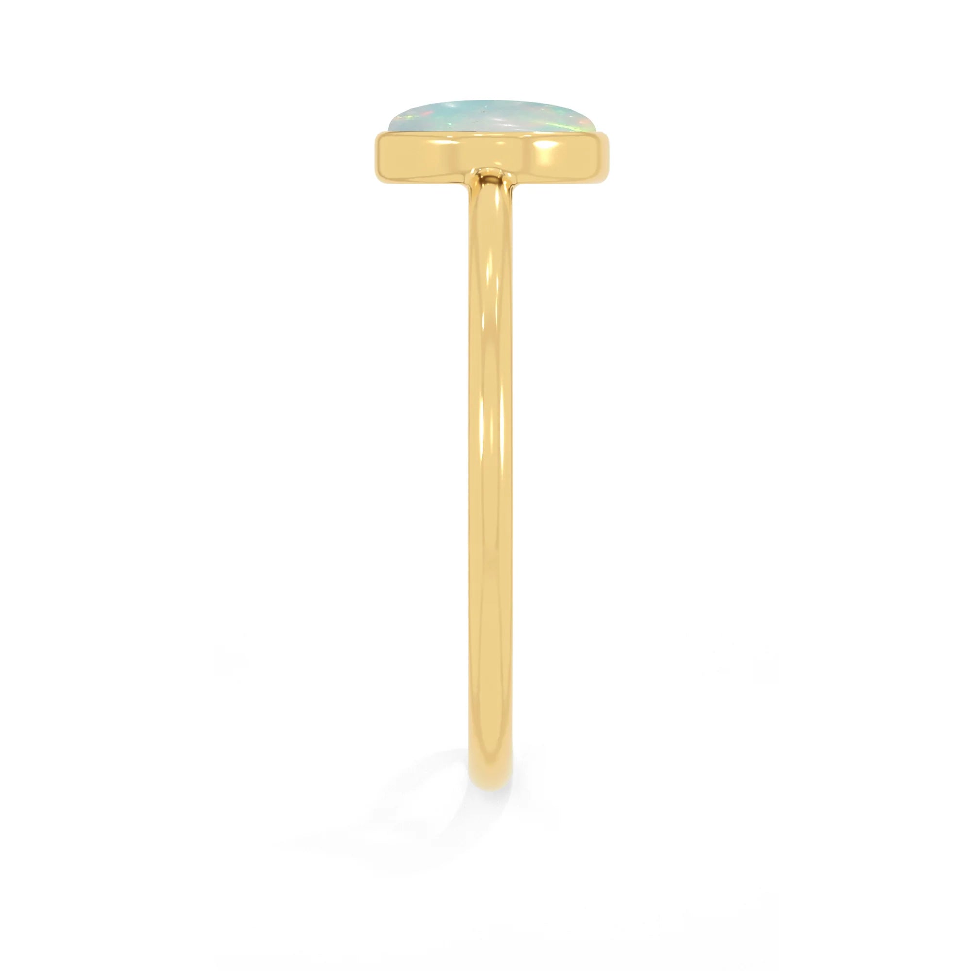 Natural Rough Ethiopian Opal Stackable Rings for Women in 18K Gold Vermeil