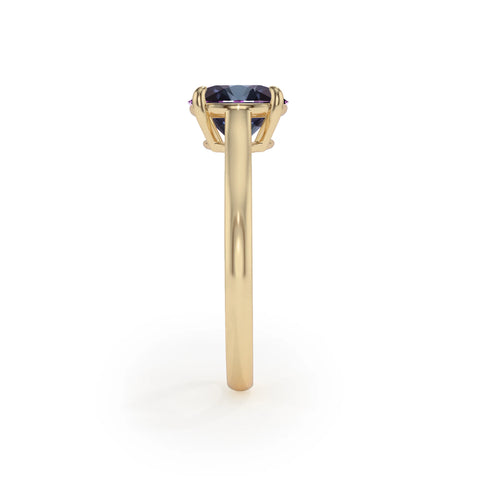 Lab Grown Alexandrite Round Solitaire Engagement Rings