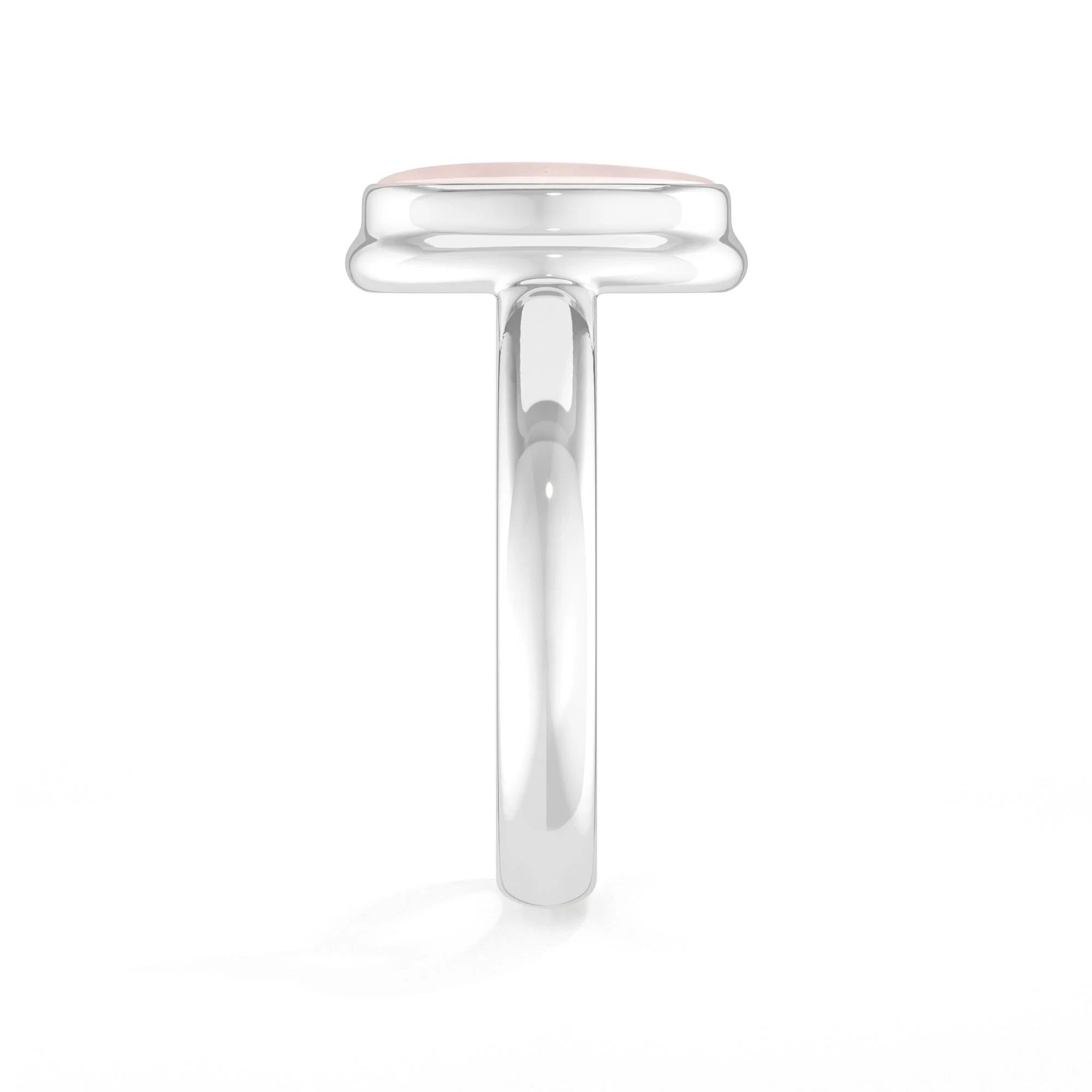 rose-quartz bezel-set ring