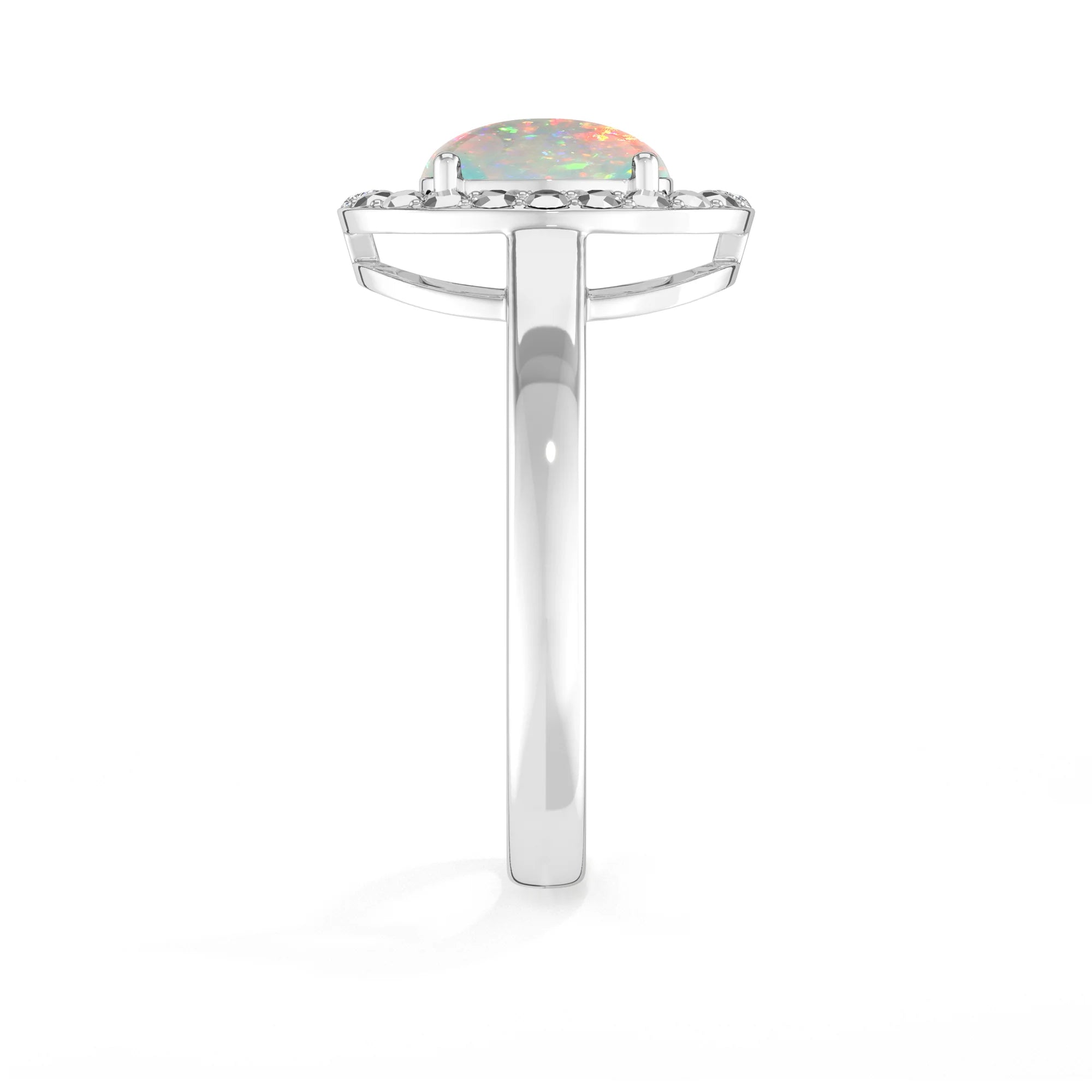 ethiopian-opal prong-set ring