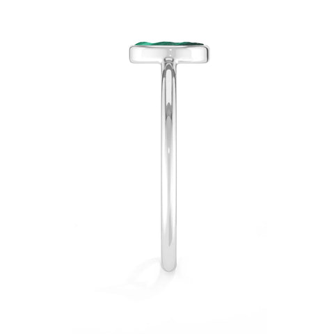 malachite stackable bezel-set ring