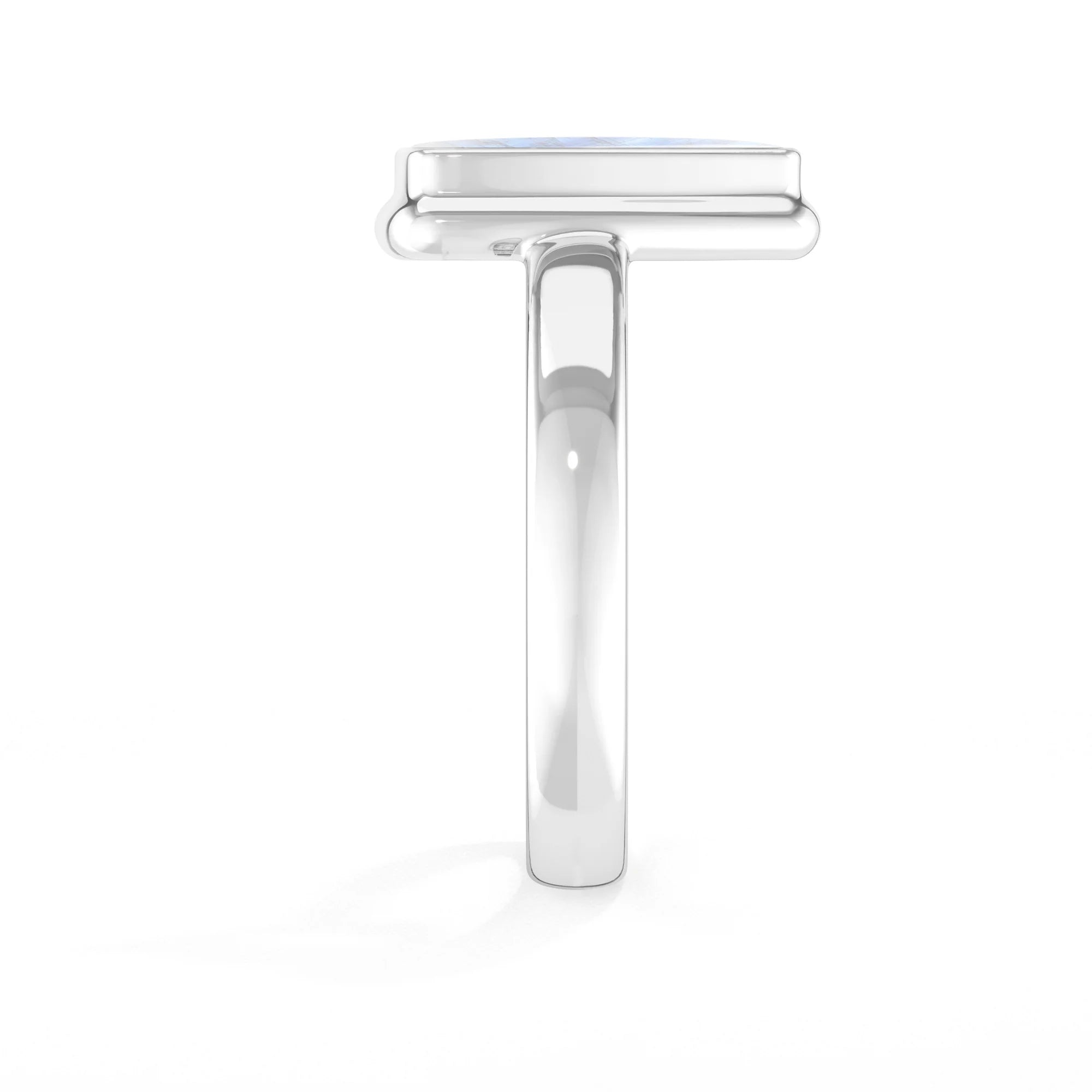 rainbow-moonstone bezel-set ring