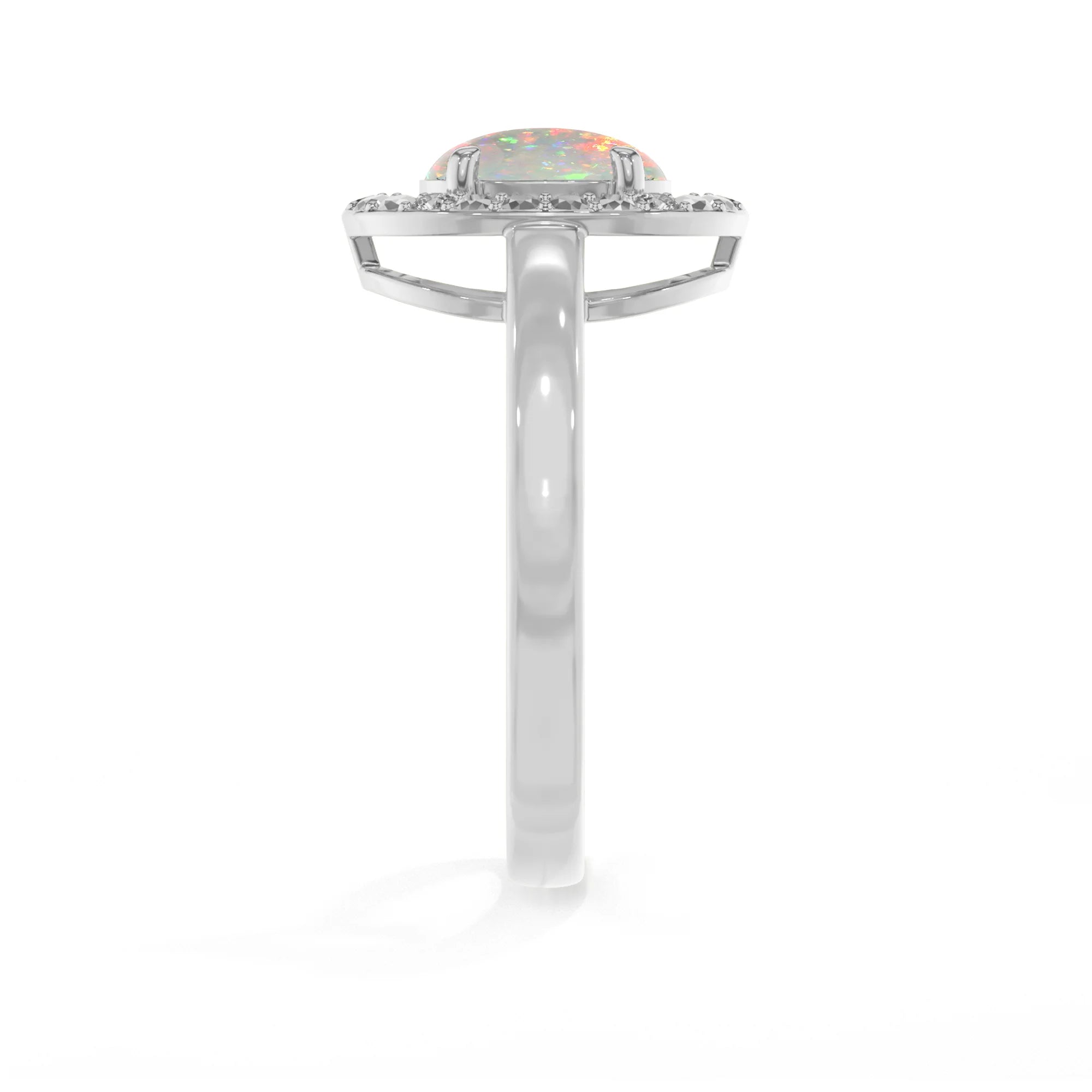 ethiopian-opal stackable prong-set ring