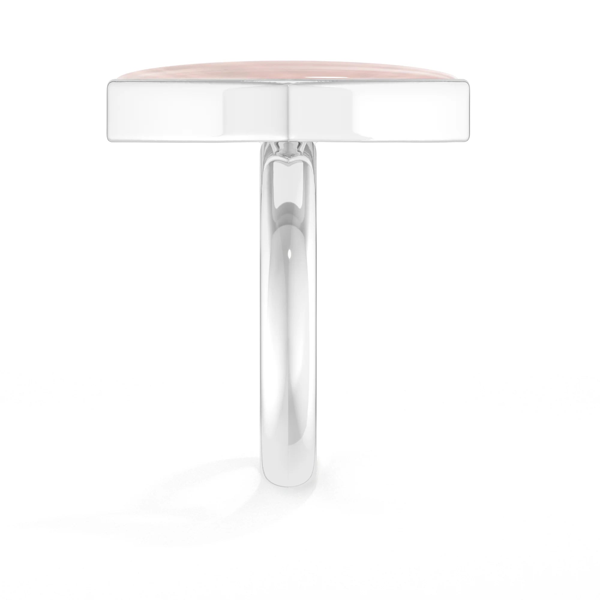 rose-quartz bezel-set ring