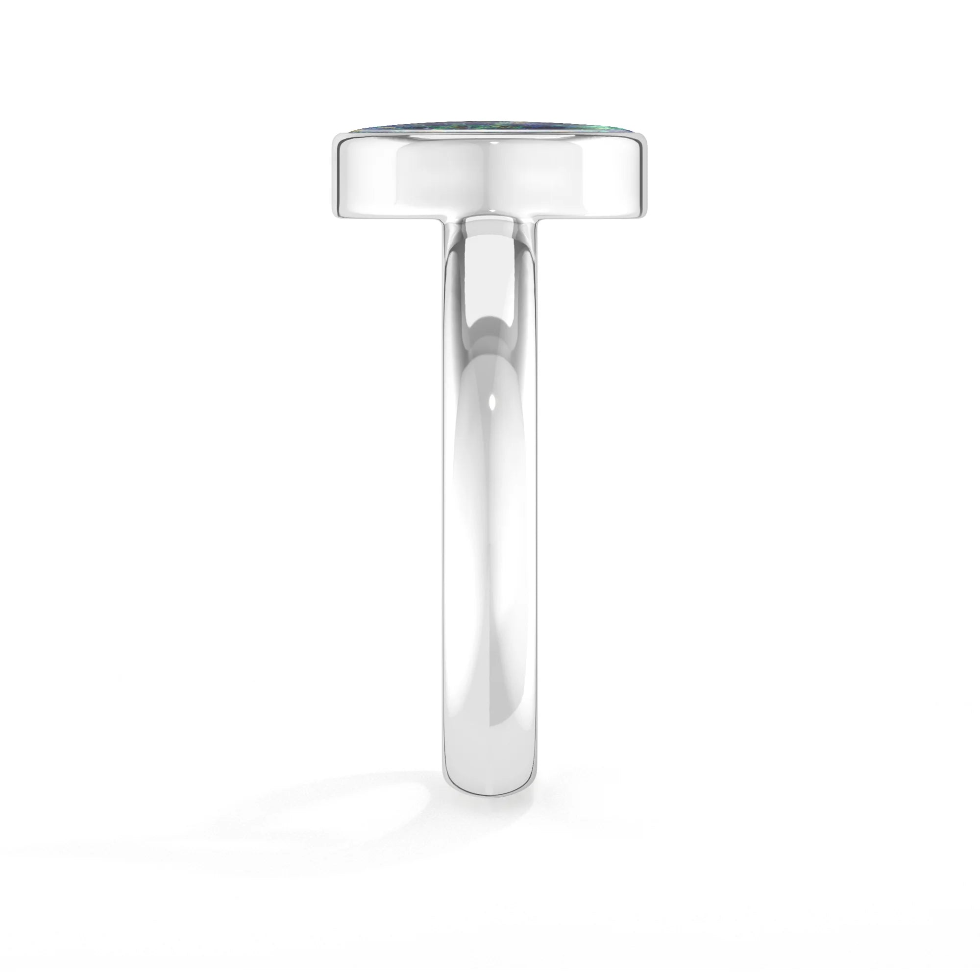 azurite malachite bezel-set ring