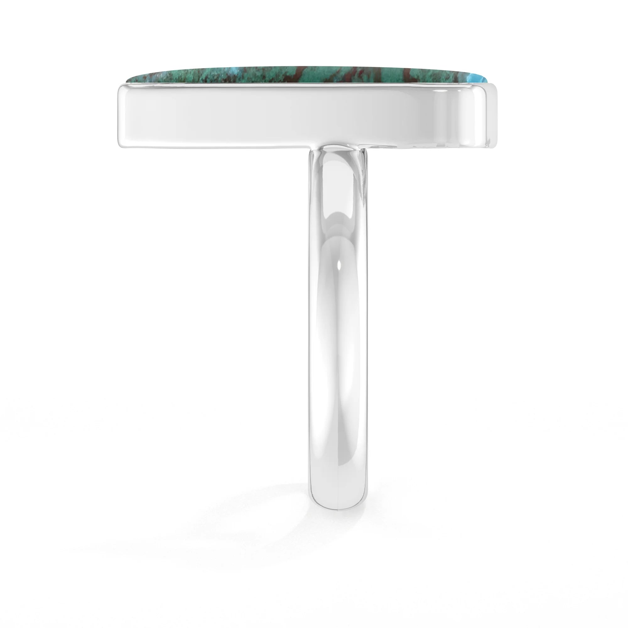 chrysocolla bezel-set ring