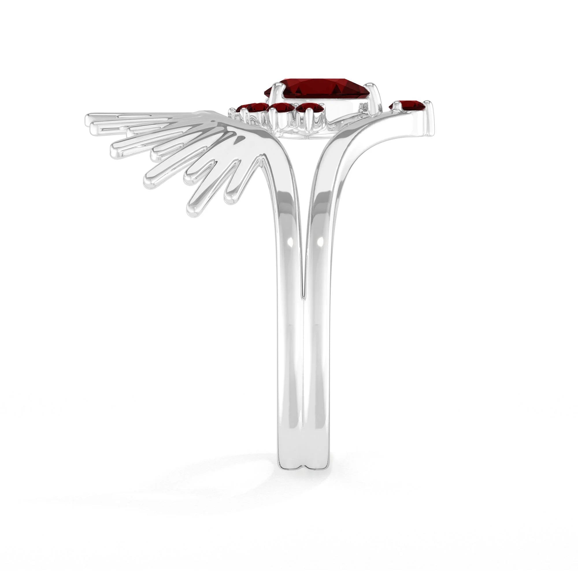 red garnet prong-set ring