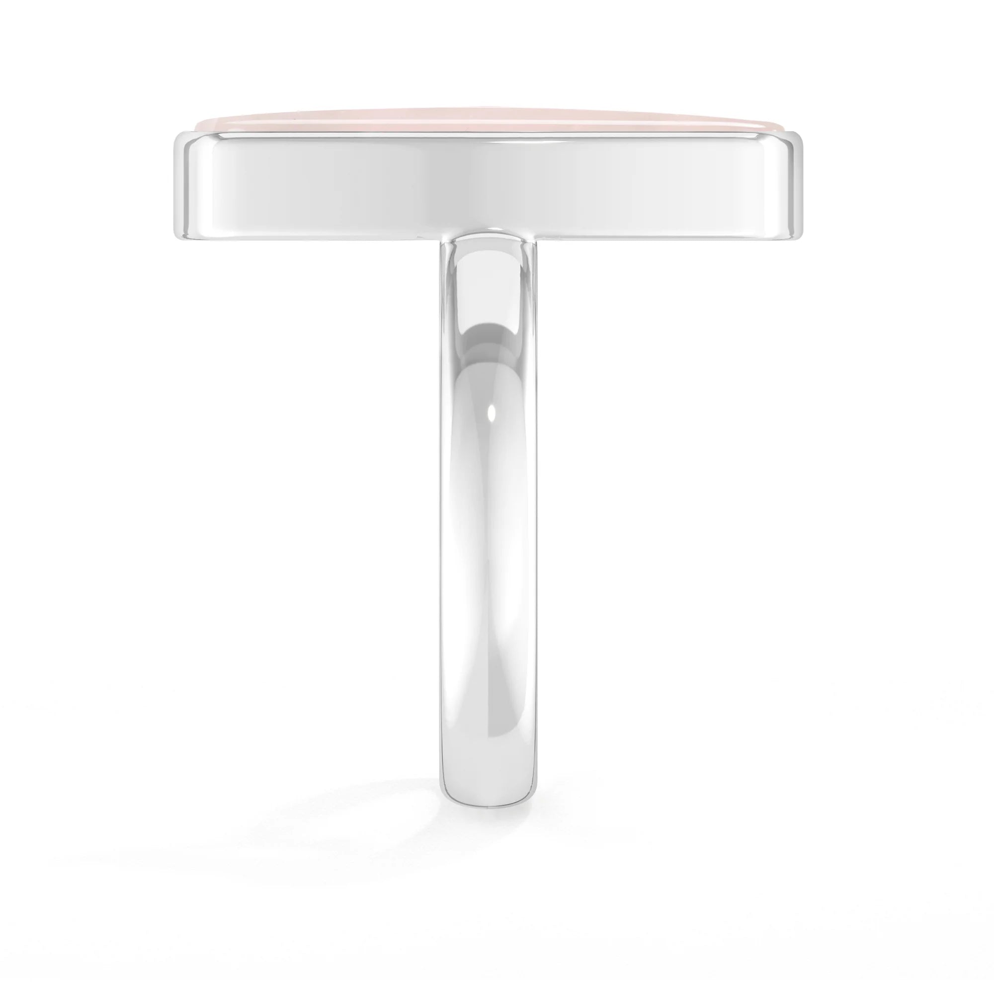 rose-quartz bezel-set ring