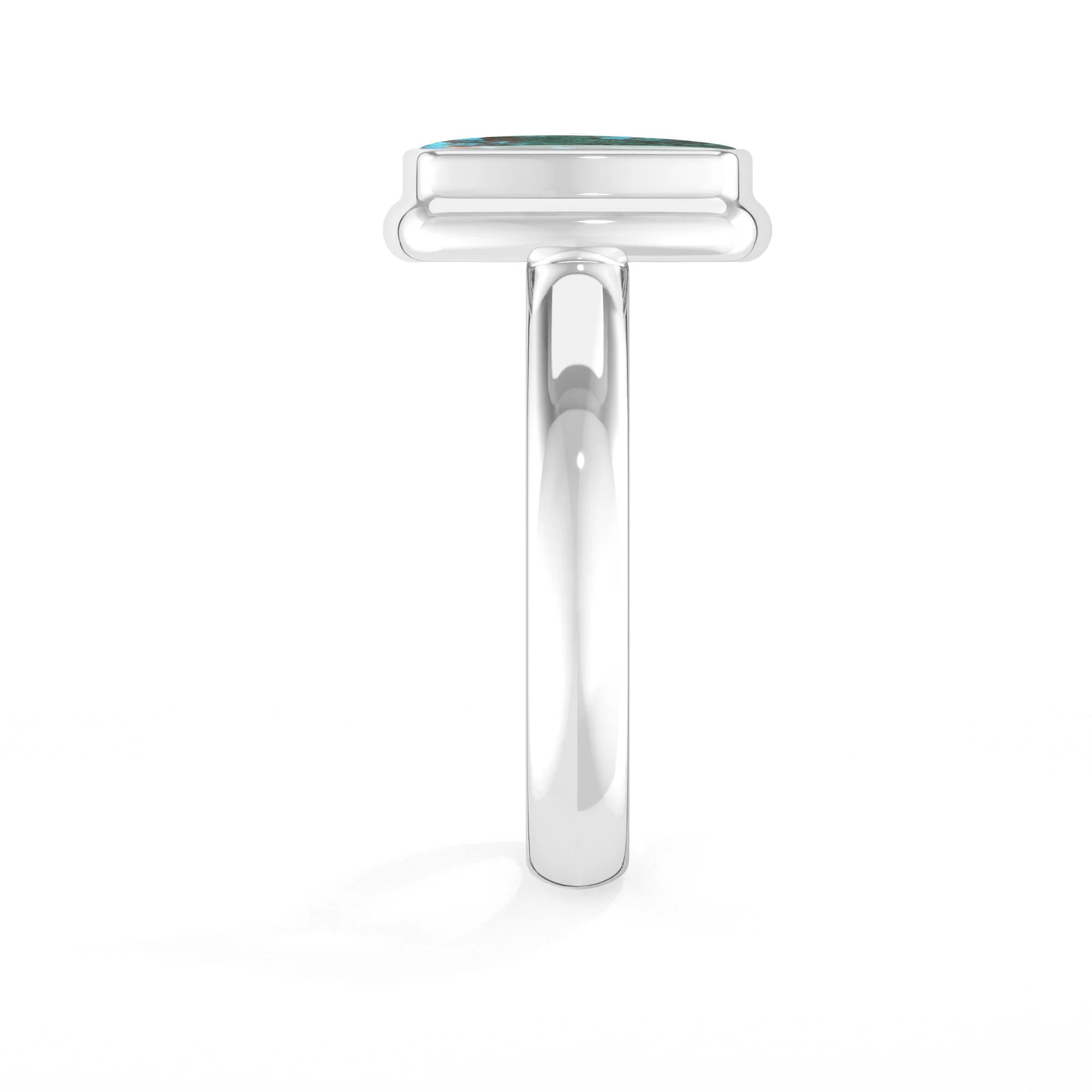 chrysocolla bezel-set ring