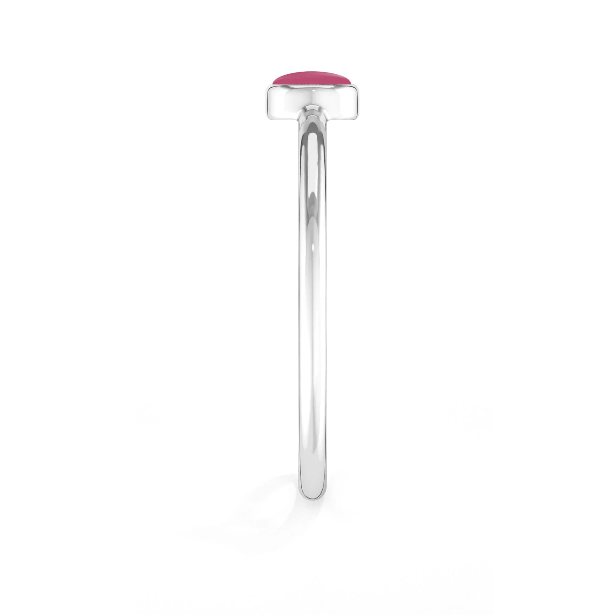 pink tourmaline stackable bezel-set ring