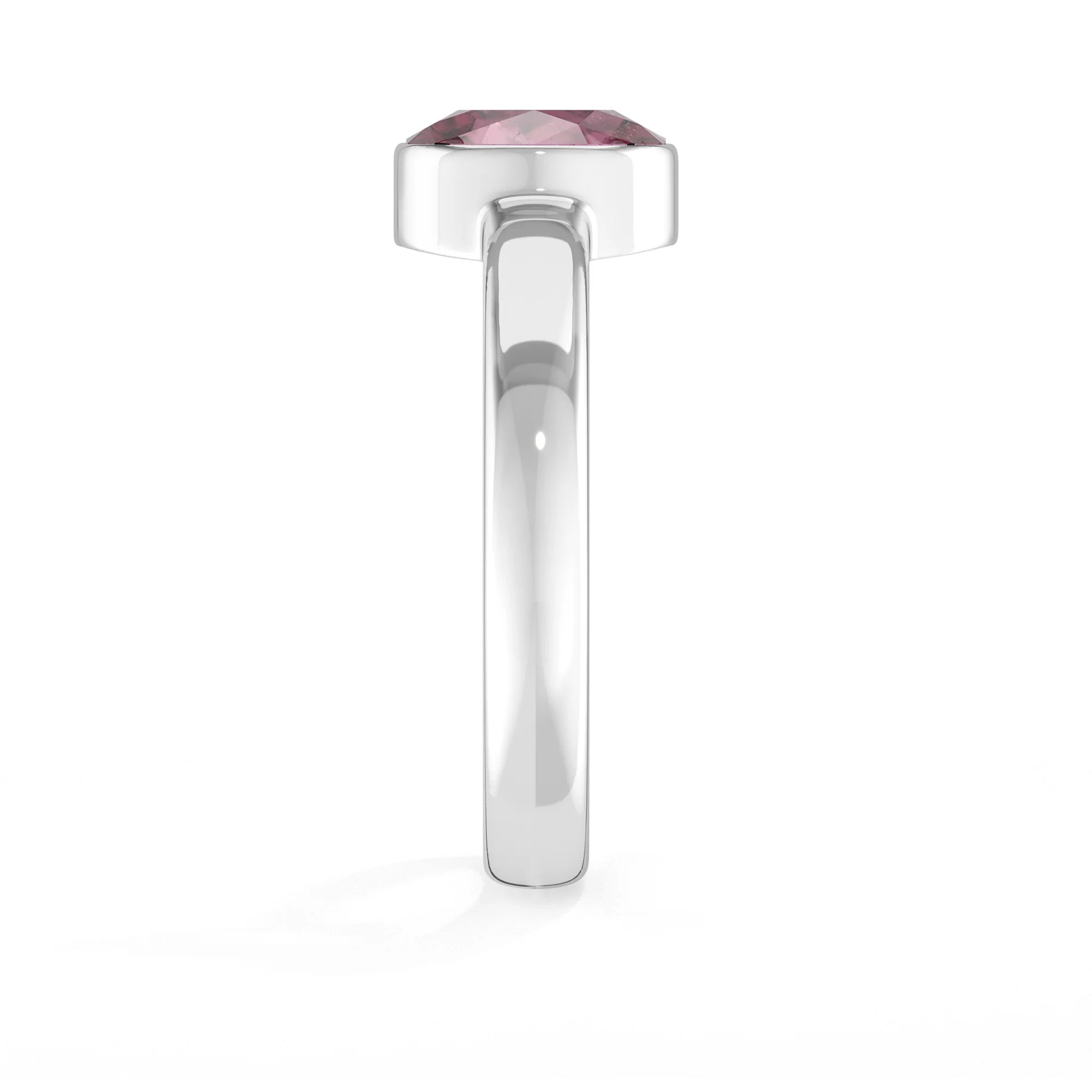 pink tourmaline bezel-set ring