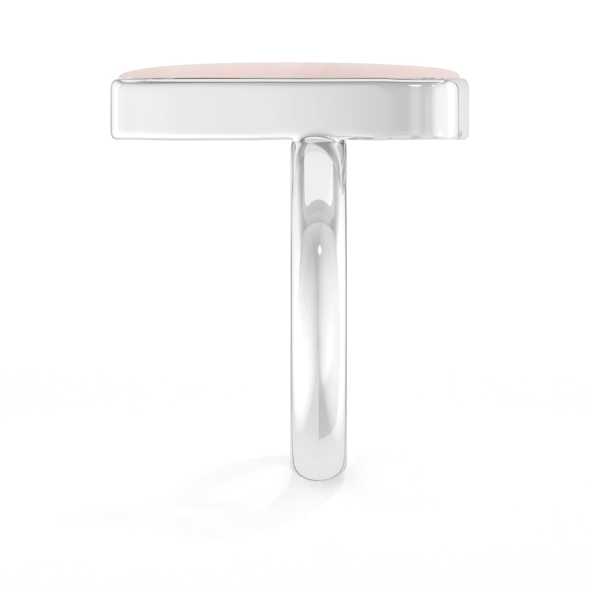 rose-quartz bezel-set ring