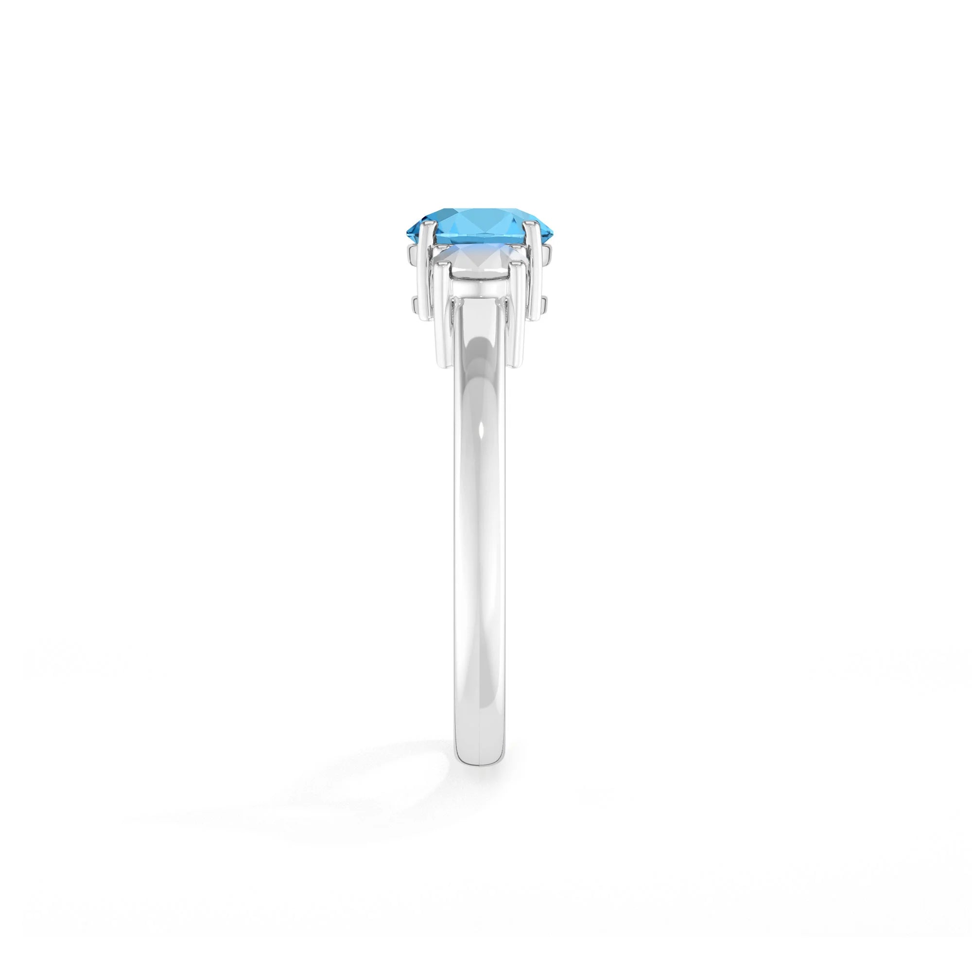 natural swiss blue topaz ring