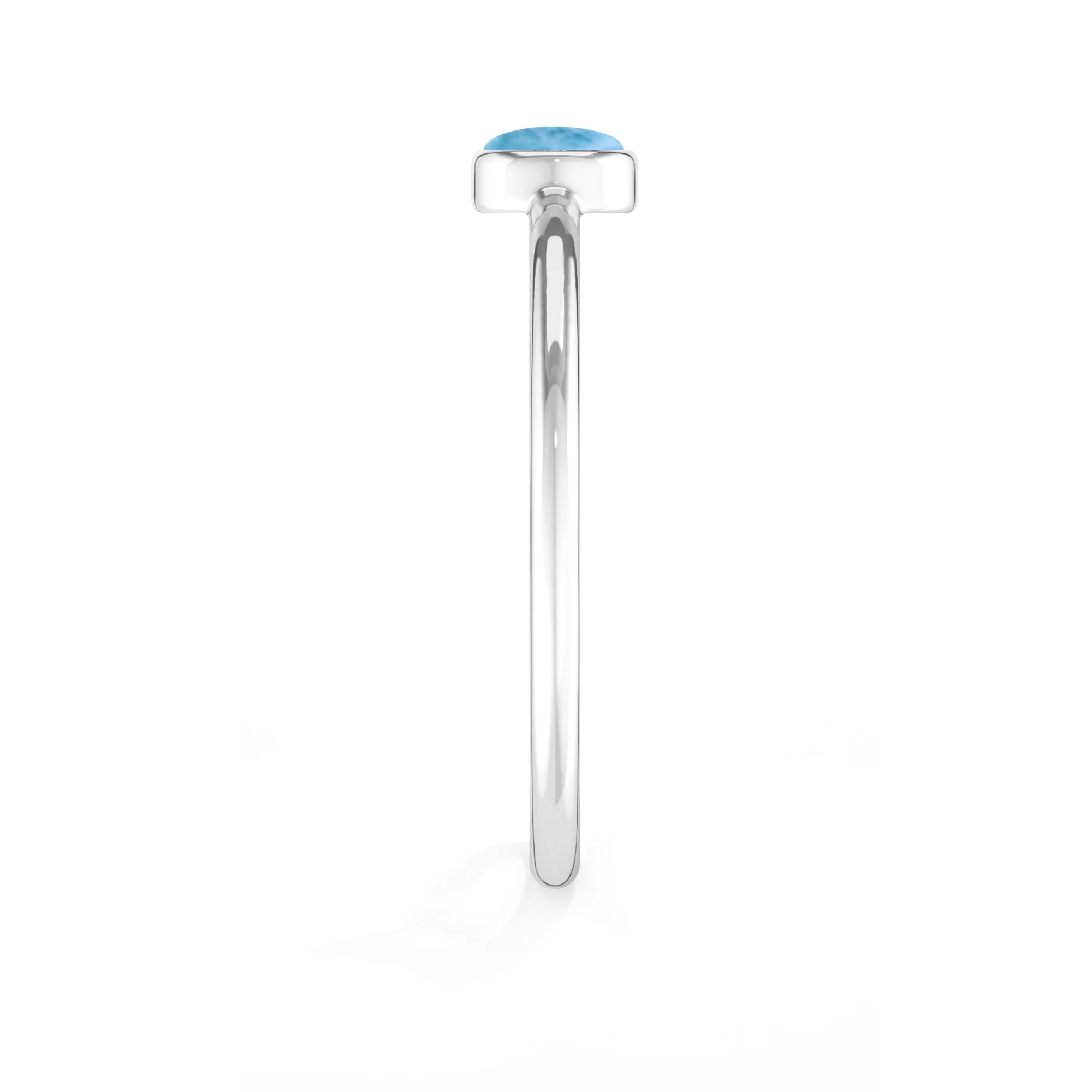 larimar bezel-set ring