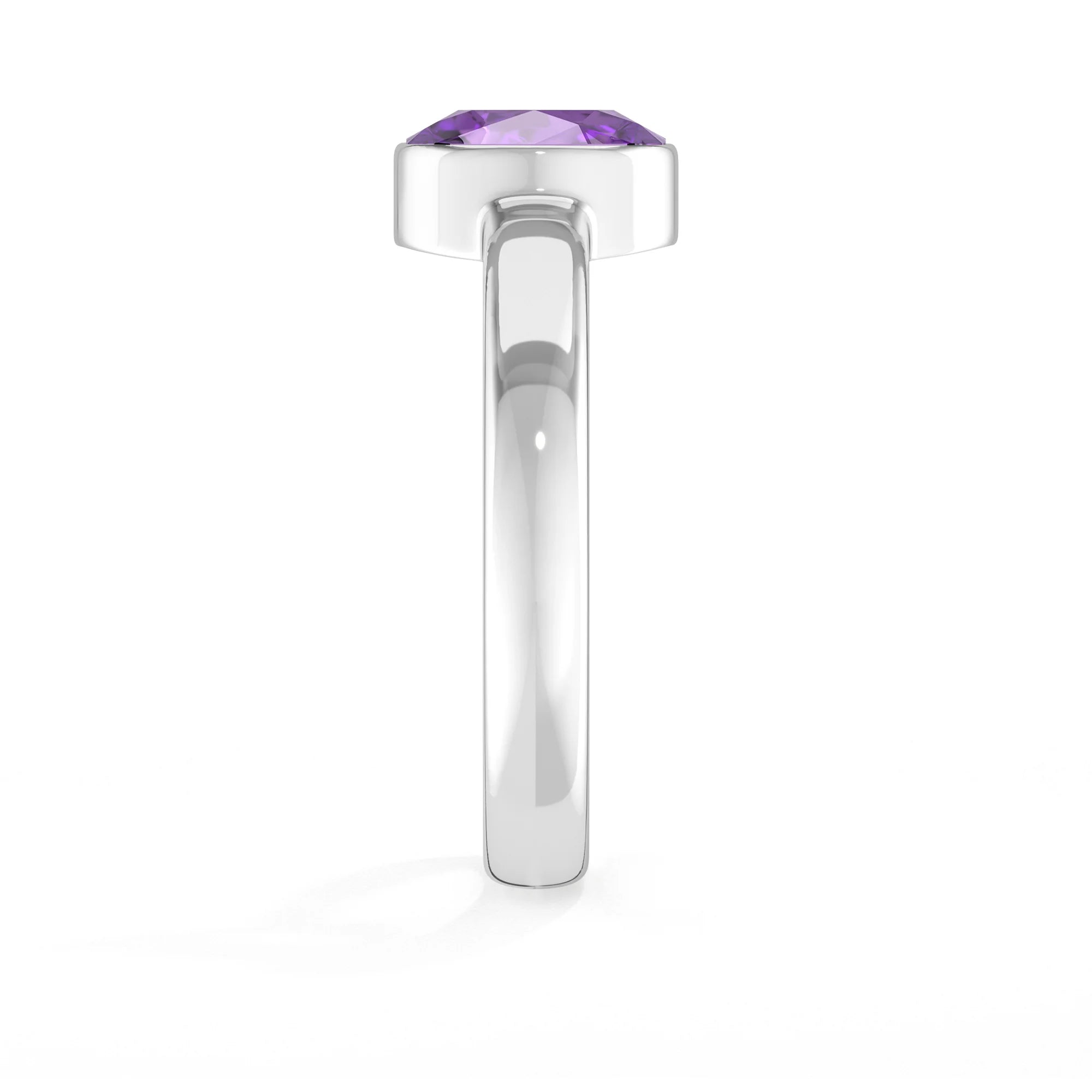 amethyst bezel-set ring