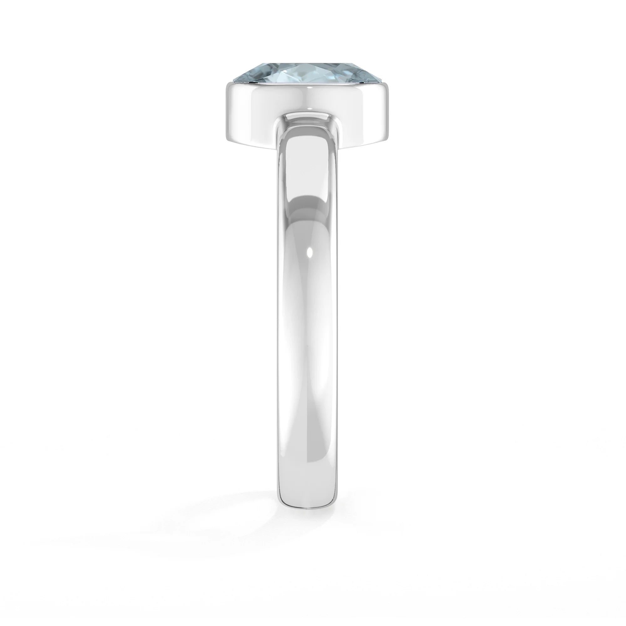 aquamarine bezel-set ring
